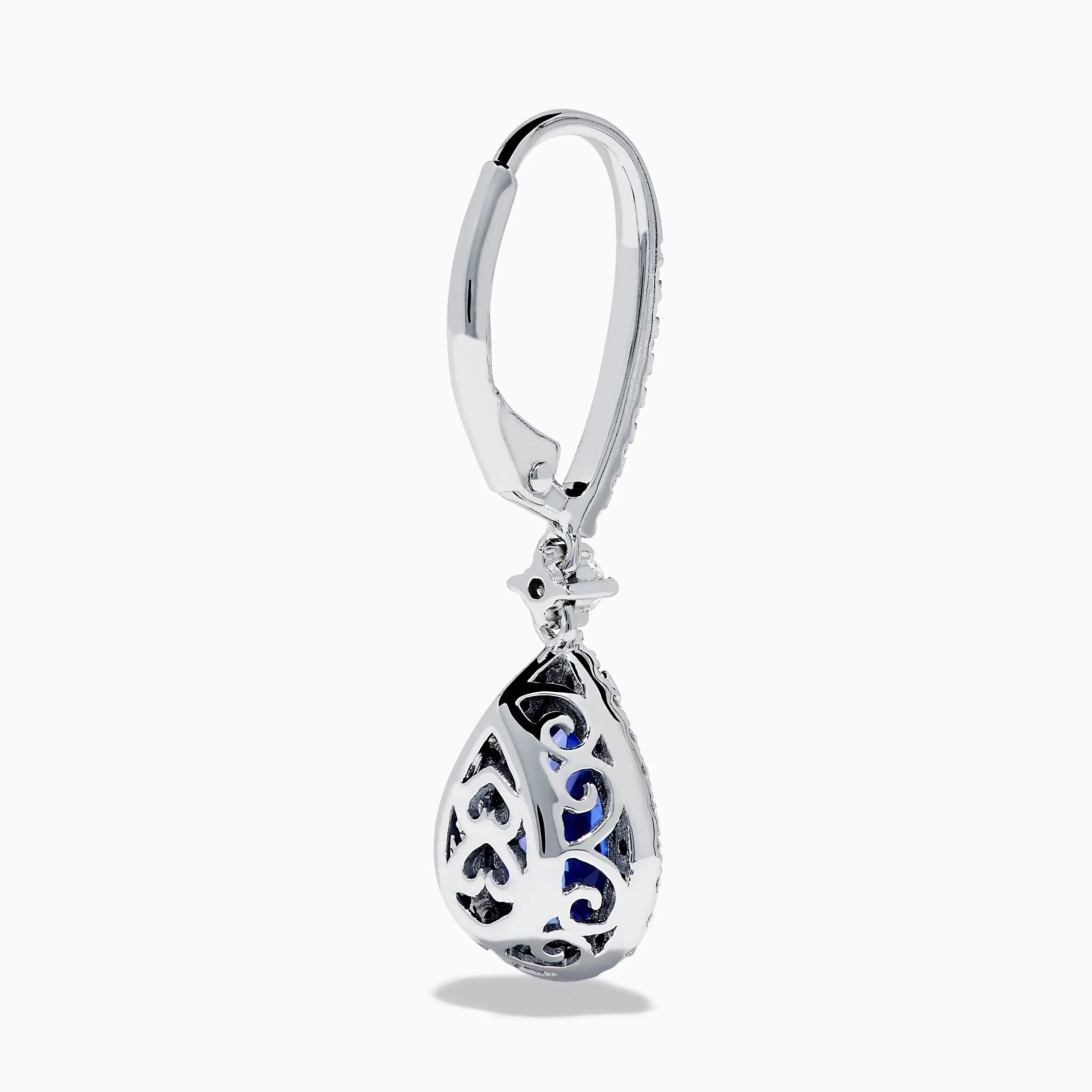 Nahla 14K White Gold Pear Shaped AAA Tanzanite and Diamond Earrings sold by Effy product image thumbnail 4