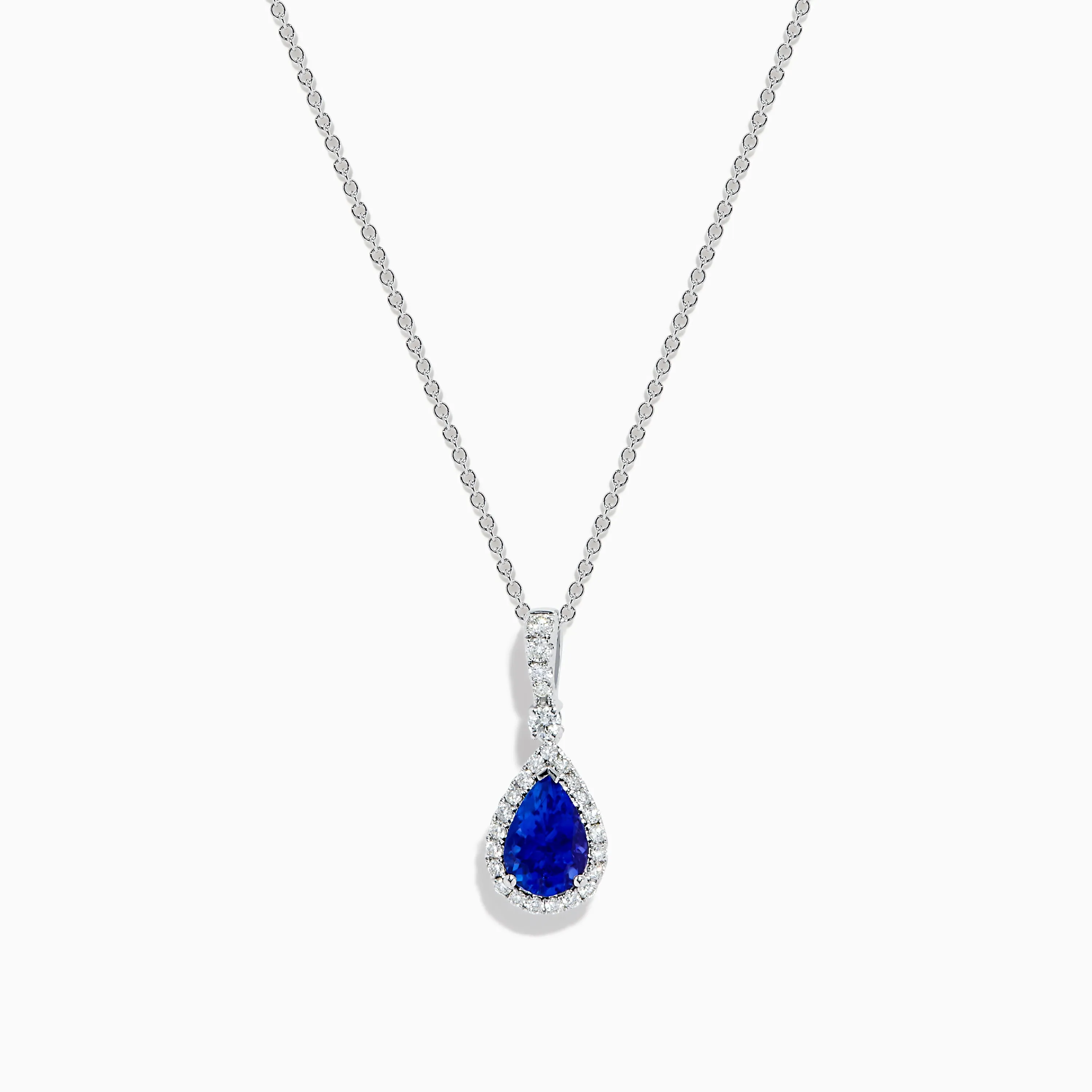 Nahla 14K White Gold Pear Shaped AAA Tanzanite Pendant sold by Effy