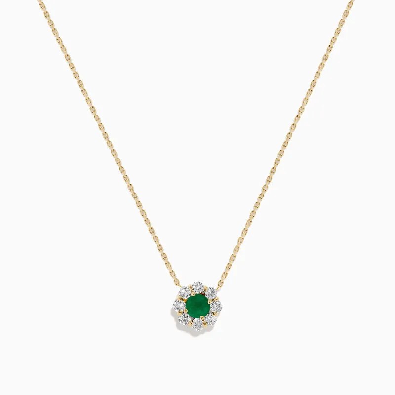 Brasilica 14K Yellow Gold Emerald and Diamond Necklace sold by Effy