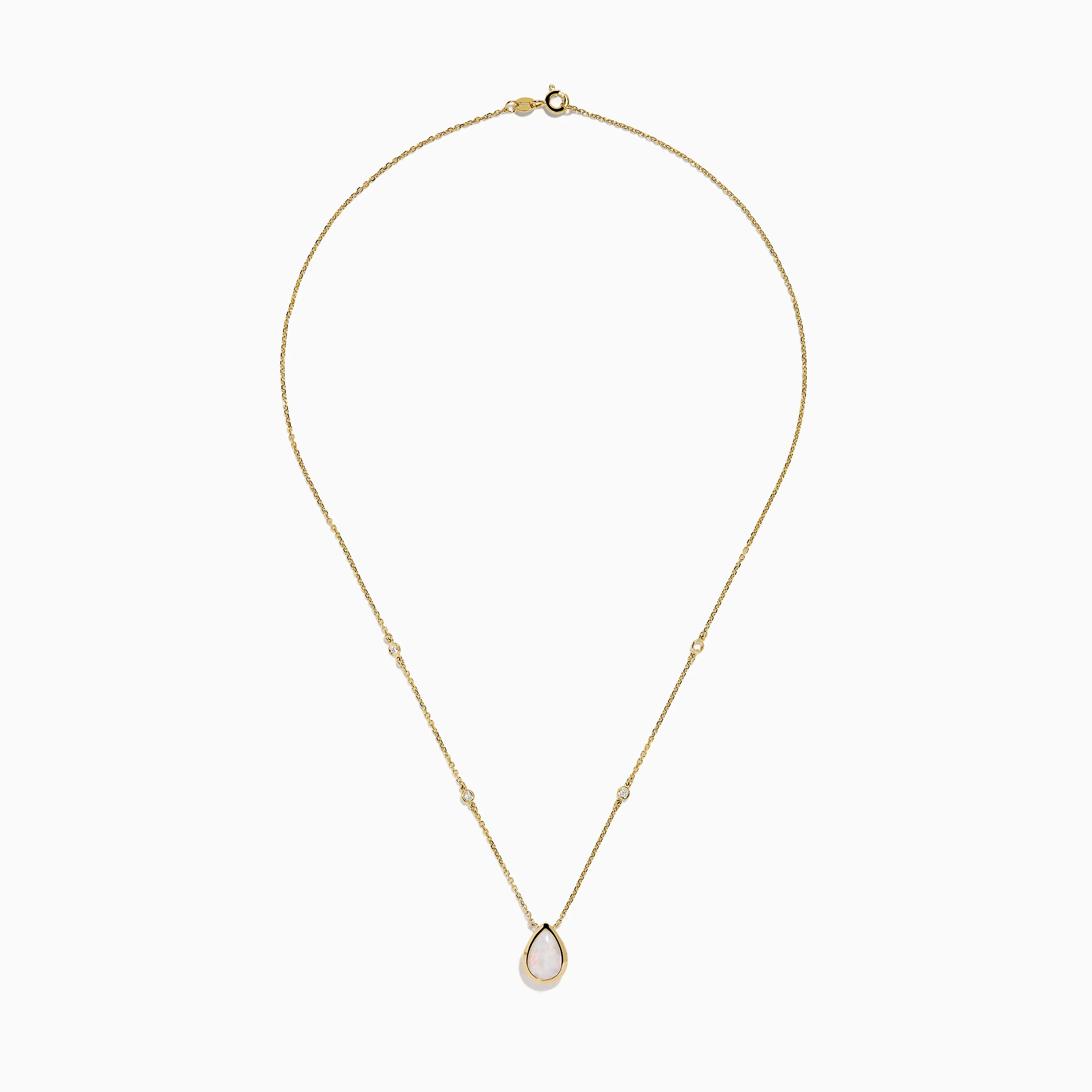 Aurora 14K Yellow Gold Opal and Diamond Necklace sold by Effy product image thumbnail 3