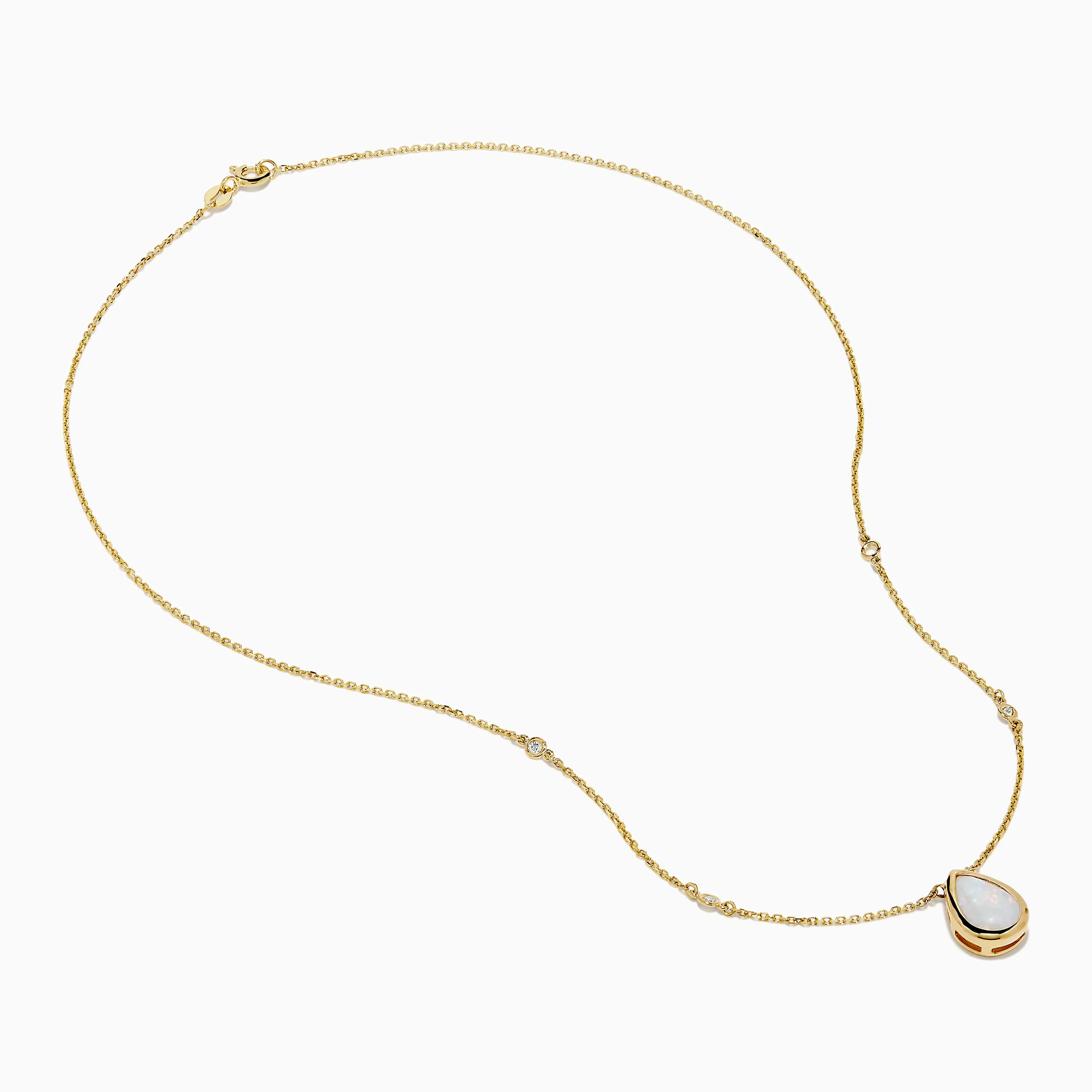 Aurora 14K Yellow Gold Opal and Diamond Necklace sold by Effy product image thumbnail 2