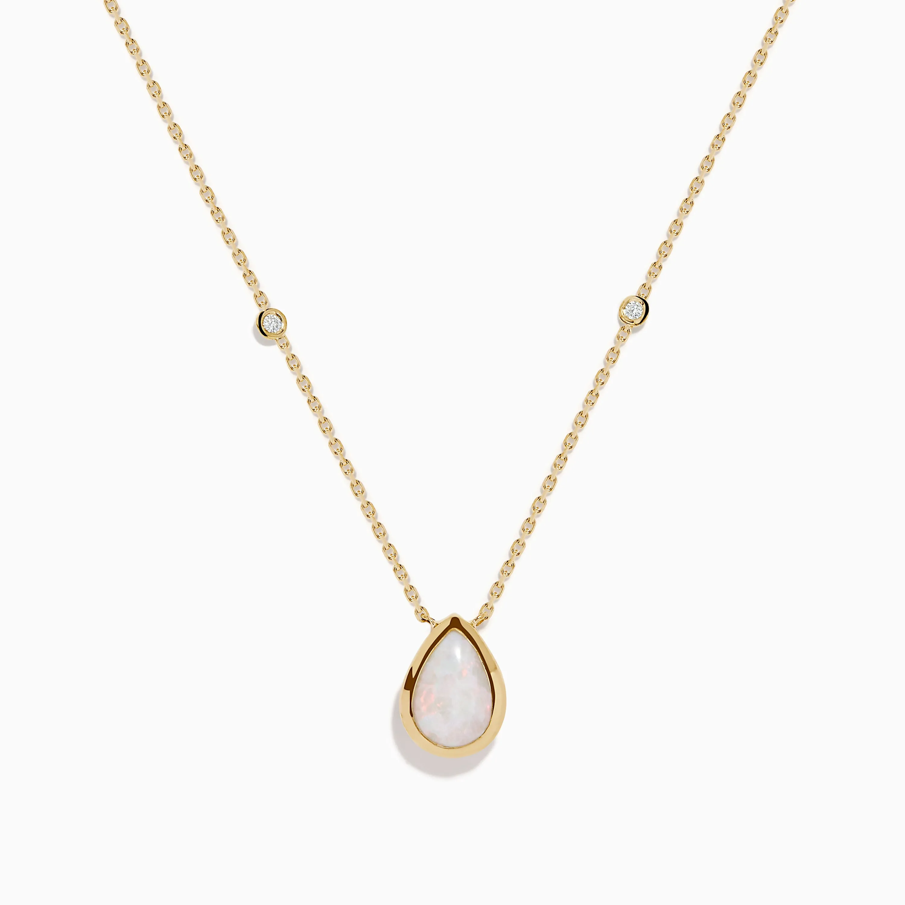 Aurora 14K Yellow Gold Opal and Diamond Necklace sold by Effy