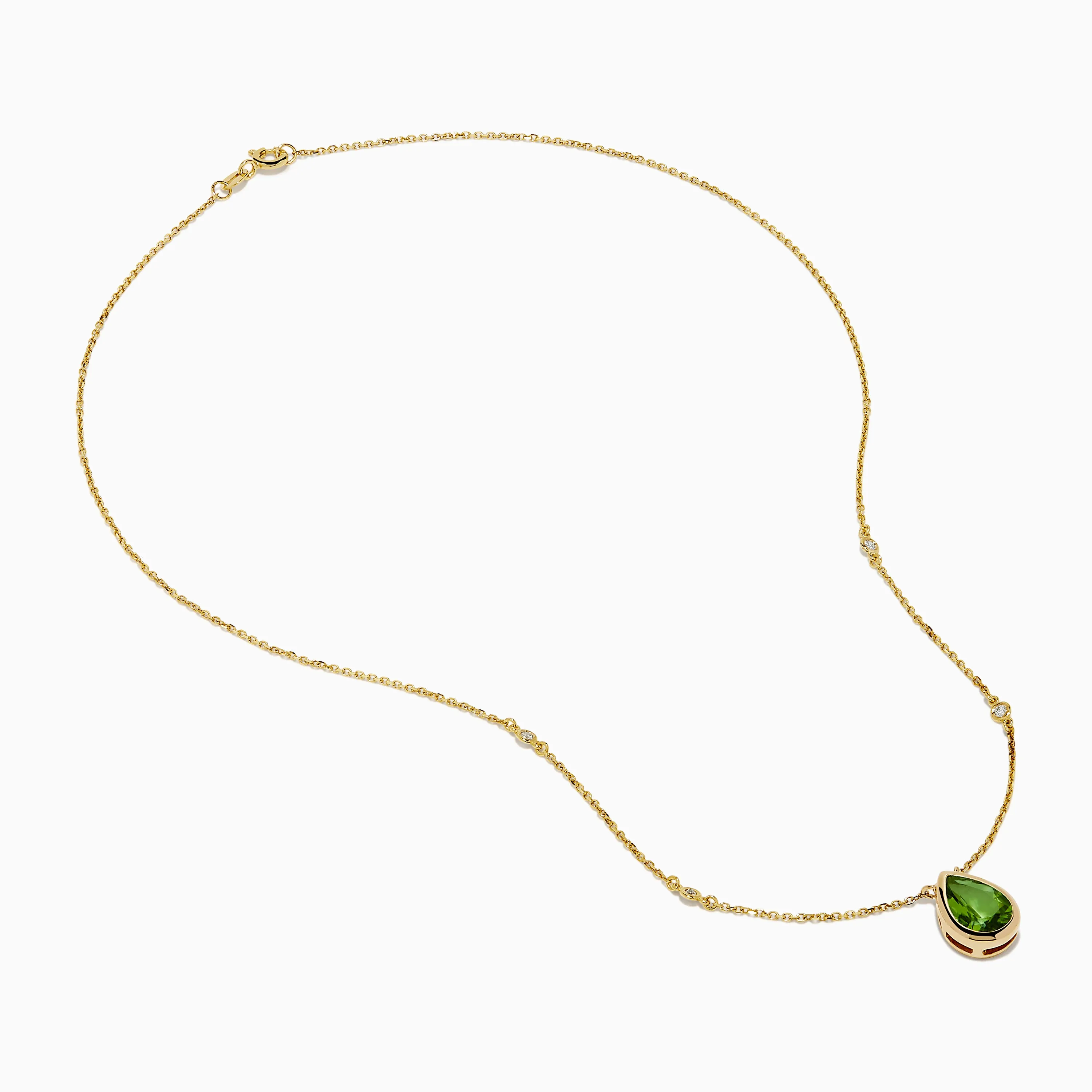 14K Yellow Gold Peridot and Diamond Necklace sold by Effy product image thumbnail 2