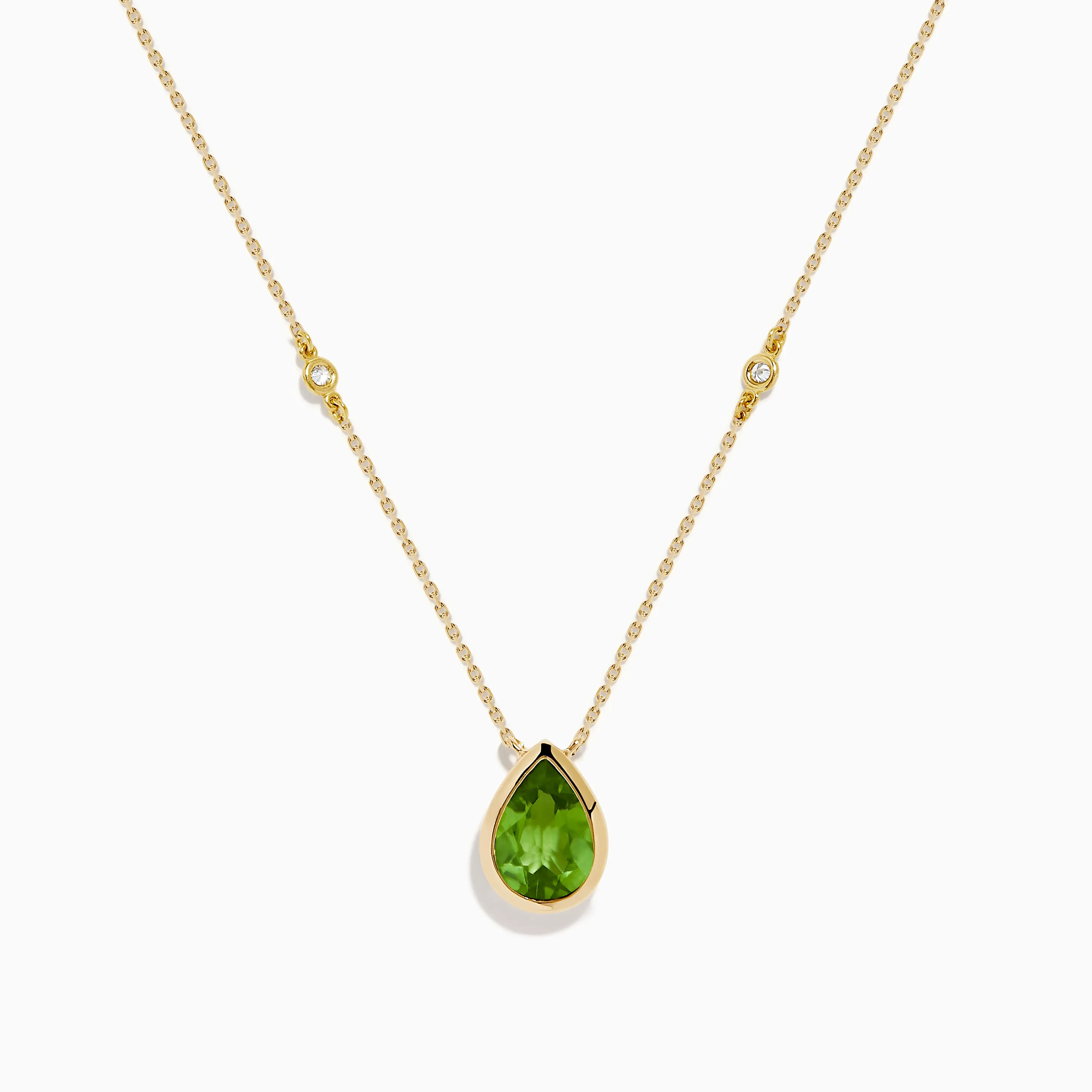 14K Yellow Gold Peridot and Diamond Necklace sold by Effy