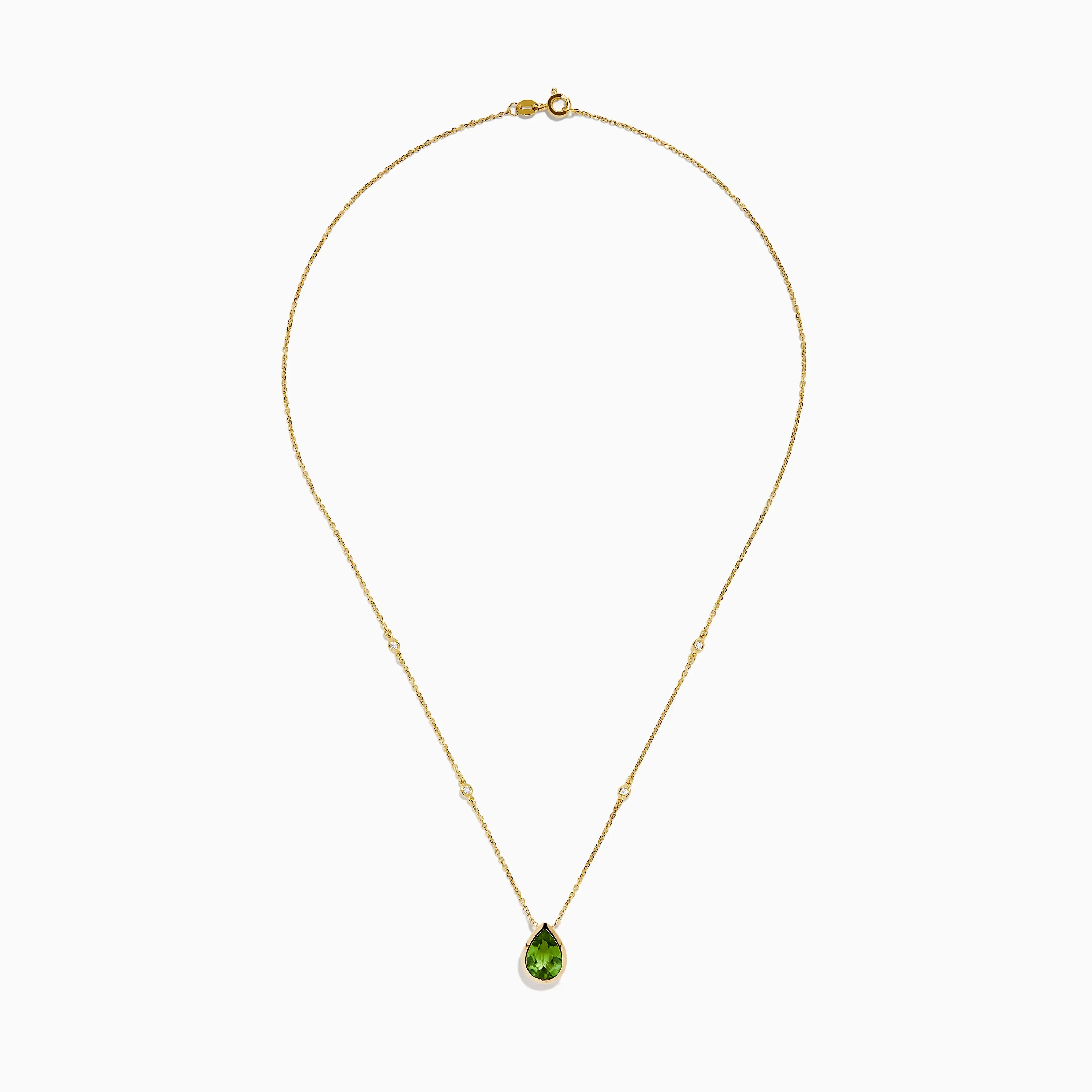 14K Yellow Gold Peridot and Diamond Necklace sold by Effy product image thumbnail 3