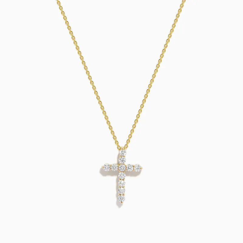 14K Yellow Gold Diamond Cross Pendant sold by Effy
