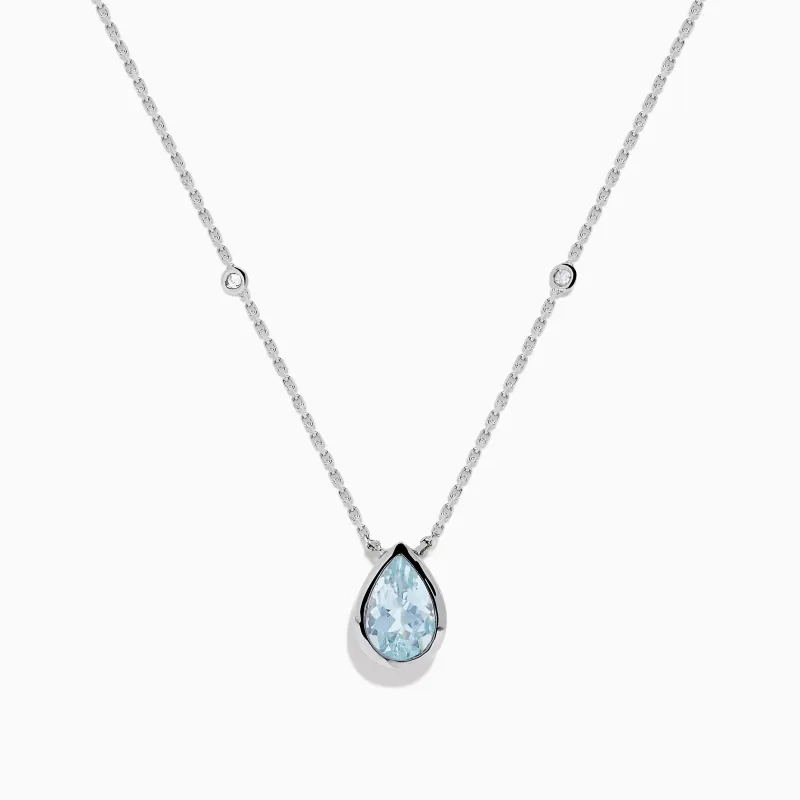 Aquarius 14K Yellow Gold Aquamarine Necklace sold by Effy