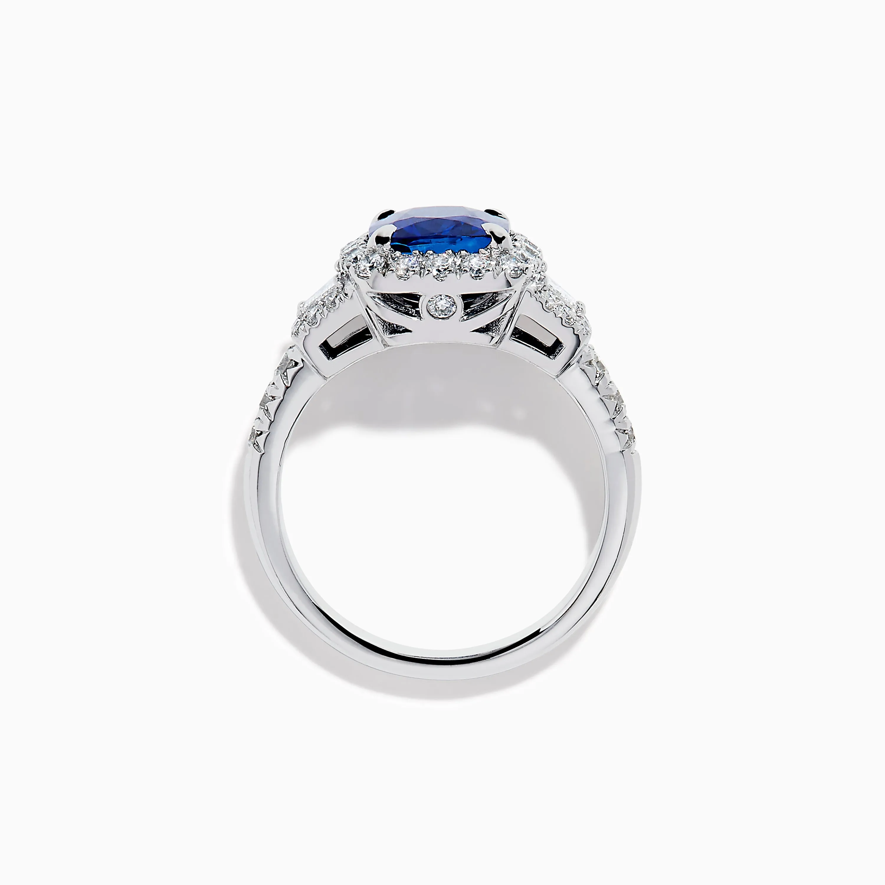 Royale Bleu Platinum Blue Sapphire Halo Ring sold by Effy product image thumbnail 3