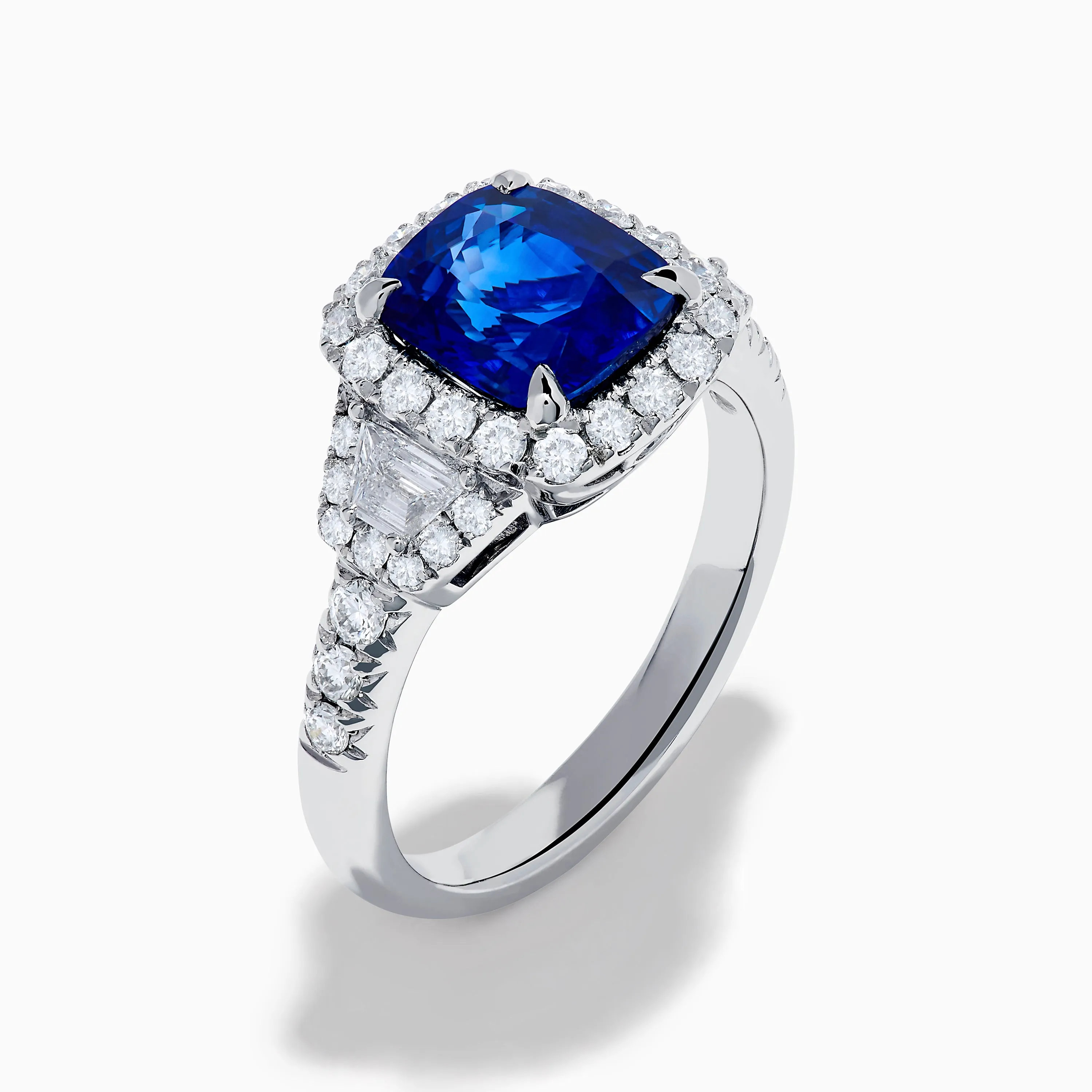 Royale Bleu Platinum Blue Sapphire Halo Ring sold by Effy product image thumbnail 4