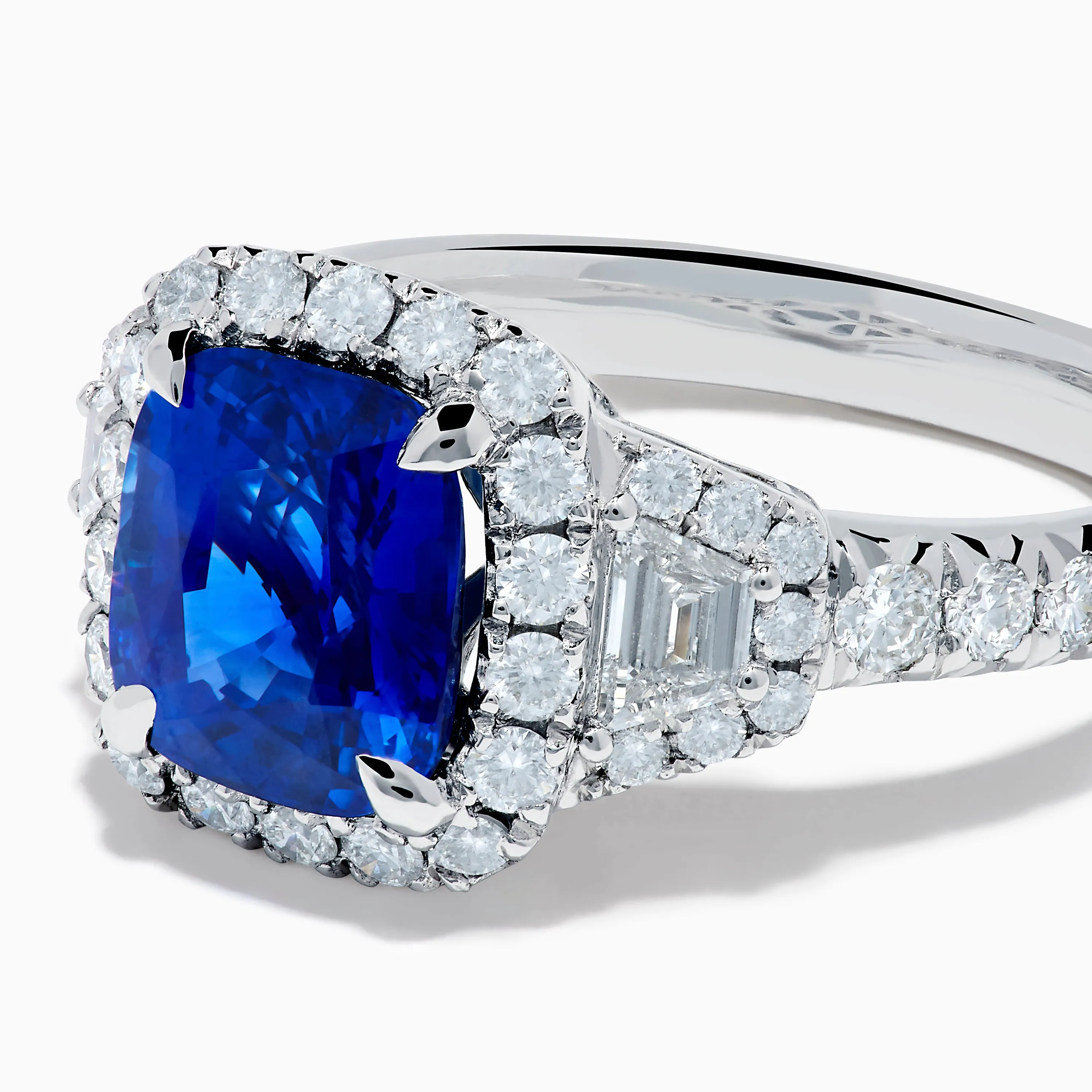 Royale Bleu Platinum Blue Sapphire Halo Ring sold by Effy product image thumbnail 2
