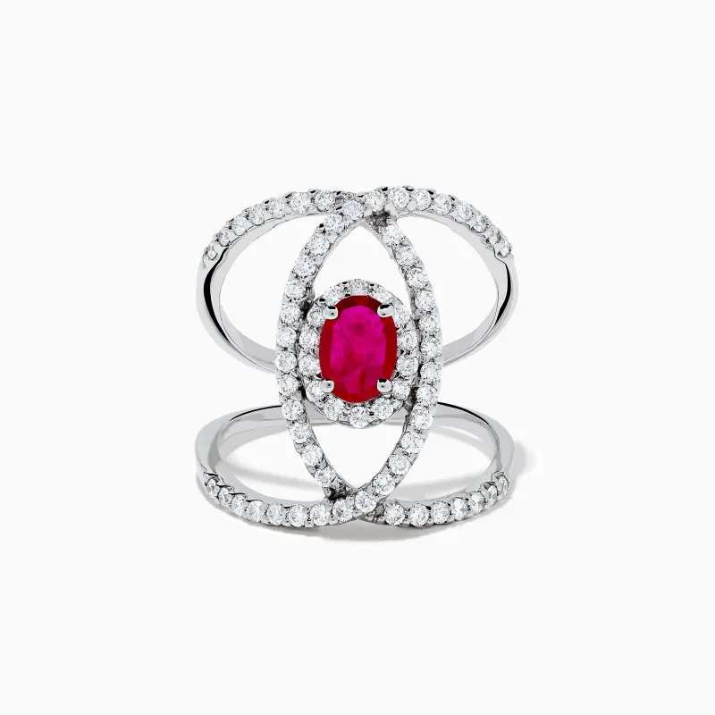 Ruby Royale 14K White Gold Ruby and Diamond Ring sold by Effy