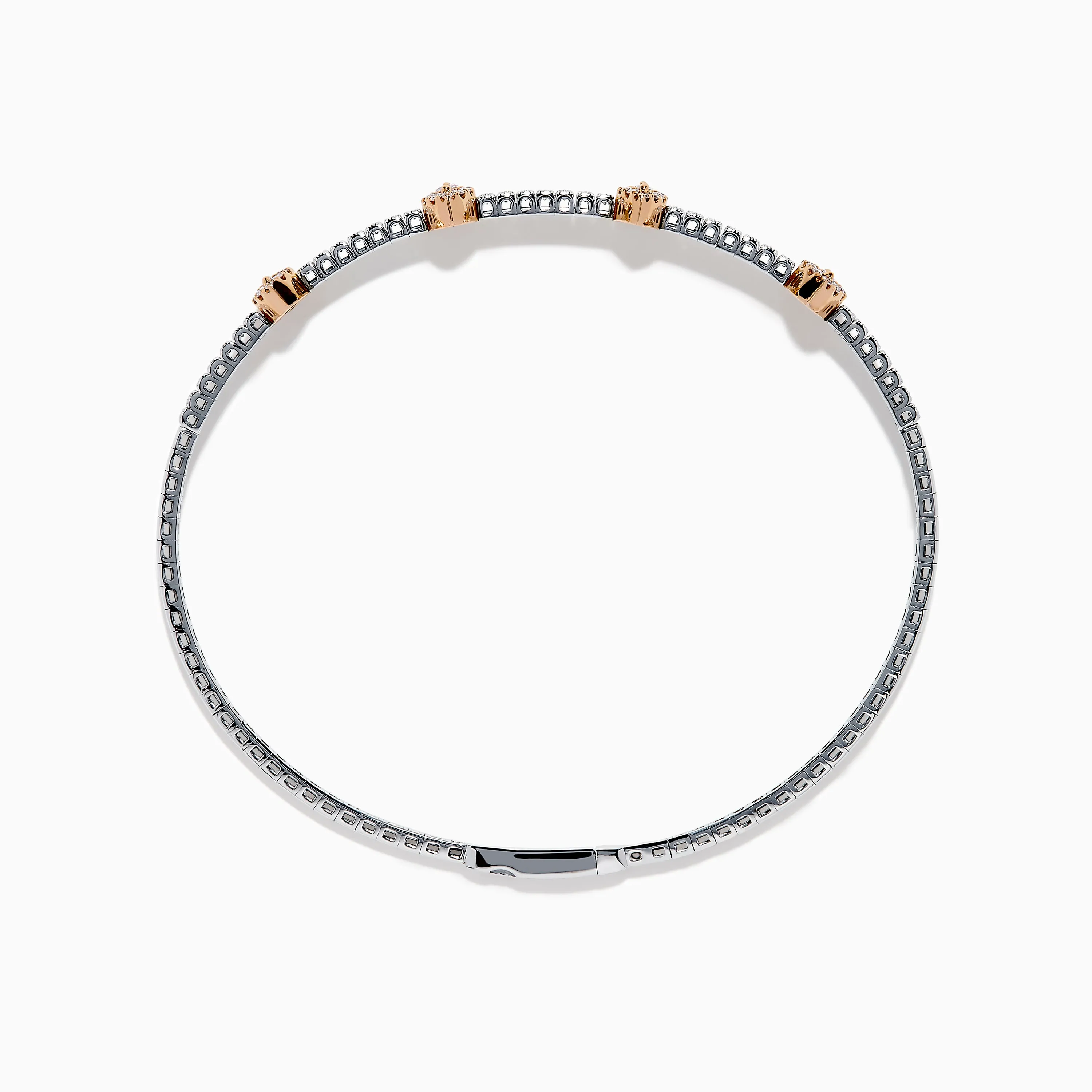 14K Two-Tone Gold Pink and White Diamond Flexible Bangle sold by Effy product image thumbnail 3