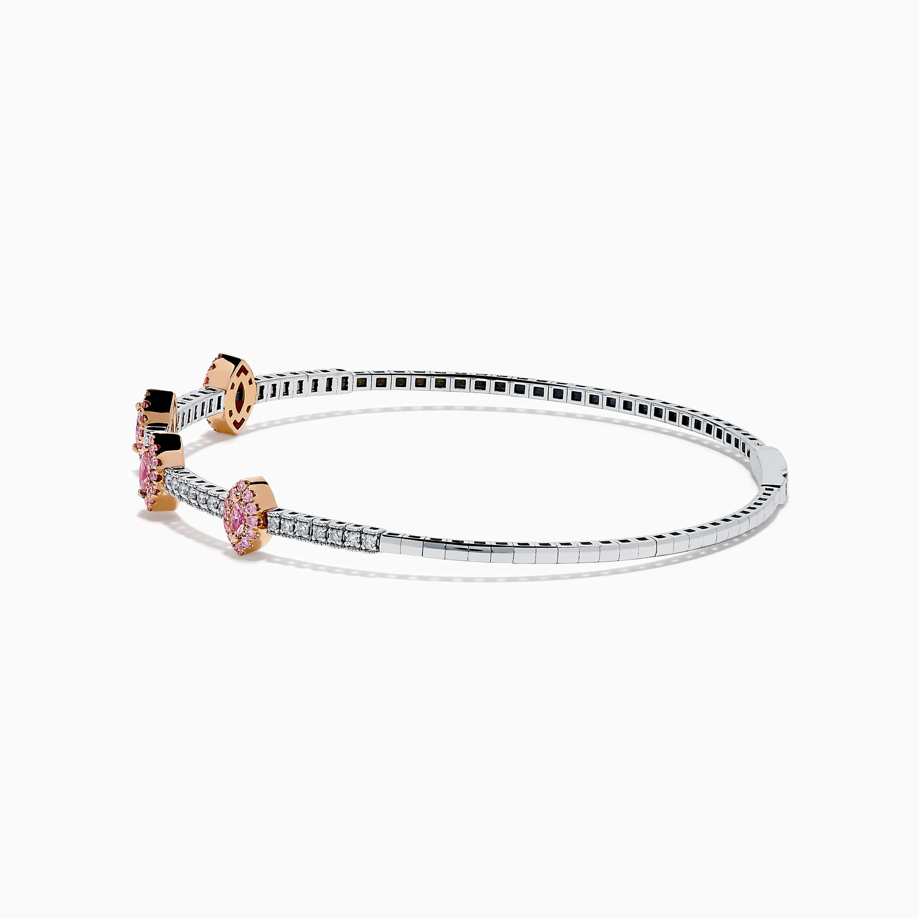 14K Two-Tone Gold Pink and White Diamond Flexible Bangle sold by Effy product image thumbnail 4