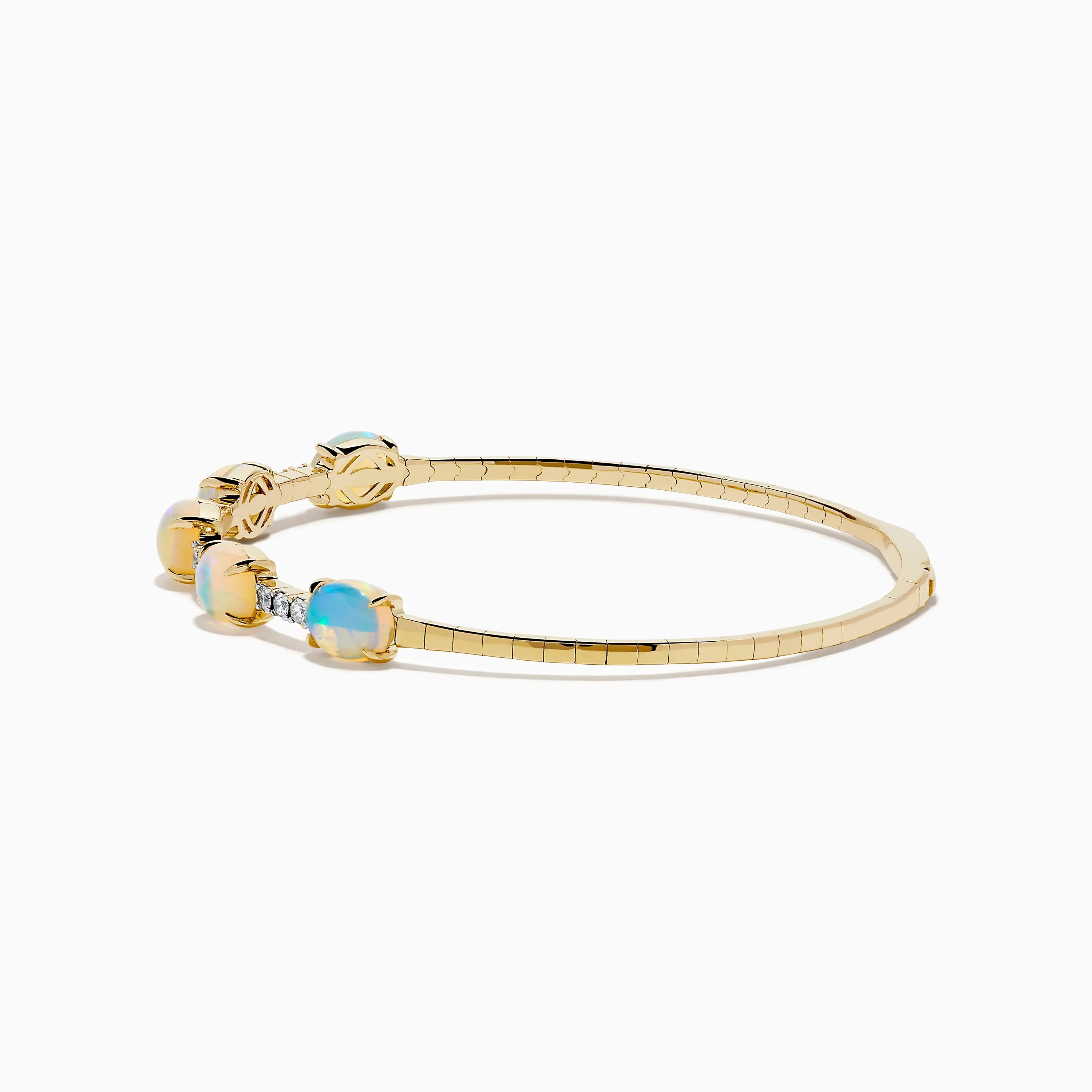 Aurora 14K Yellow Gold Opal and Diamond Flexible Bangle sold by Effy product image thumbnail 4