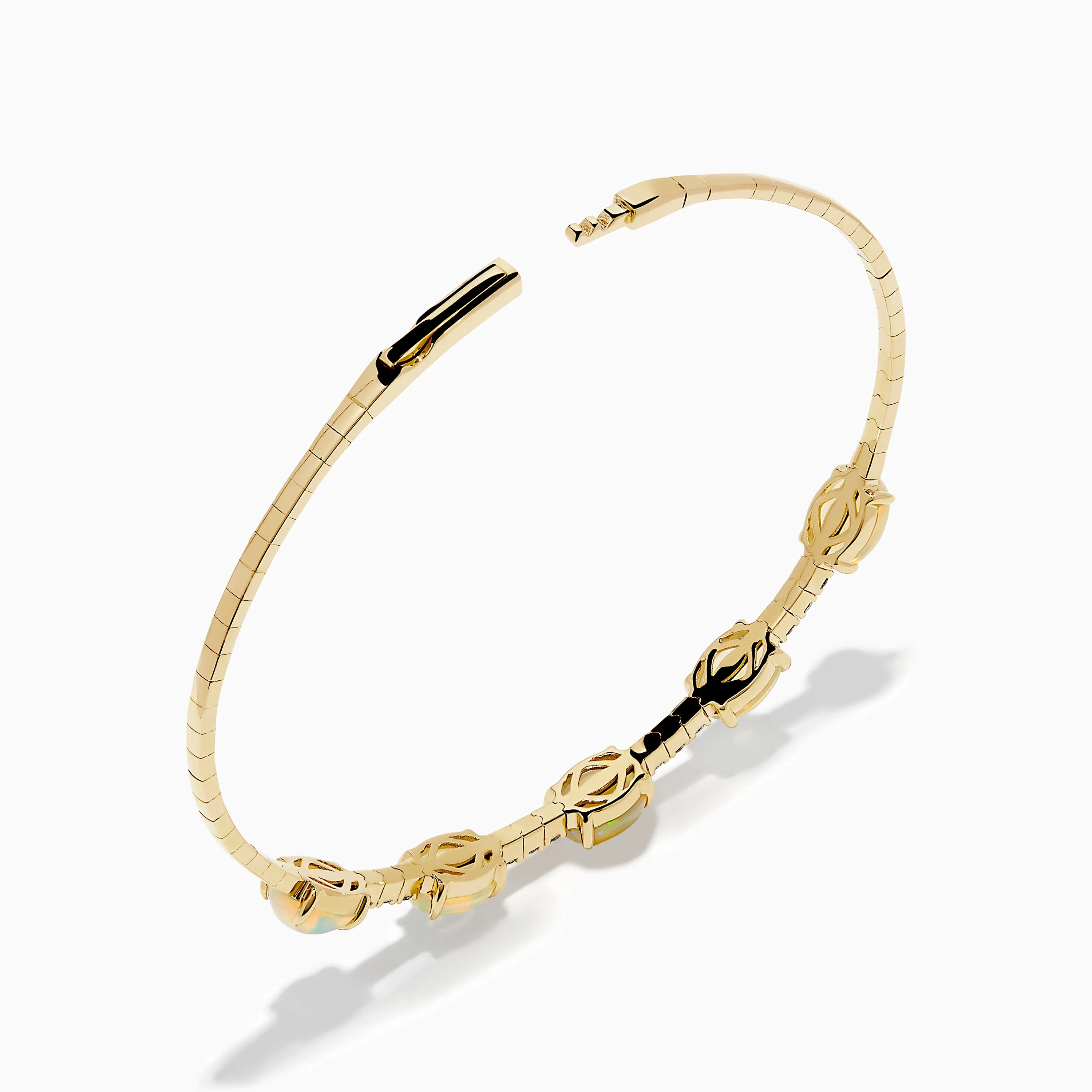 Aurora 14K Yellow Gold Opal and Diamond Flexible Bangle sold by Effy product image thumbnail 2