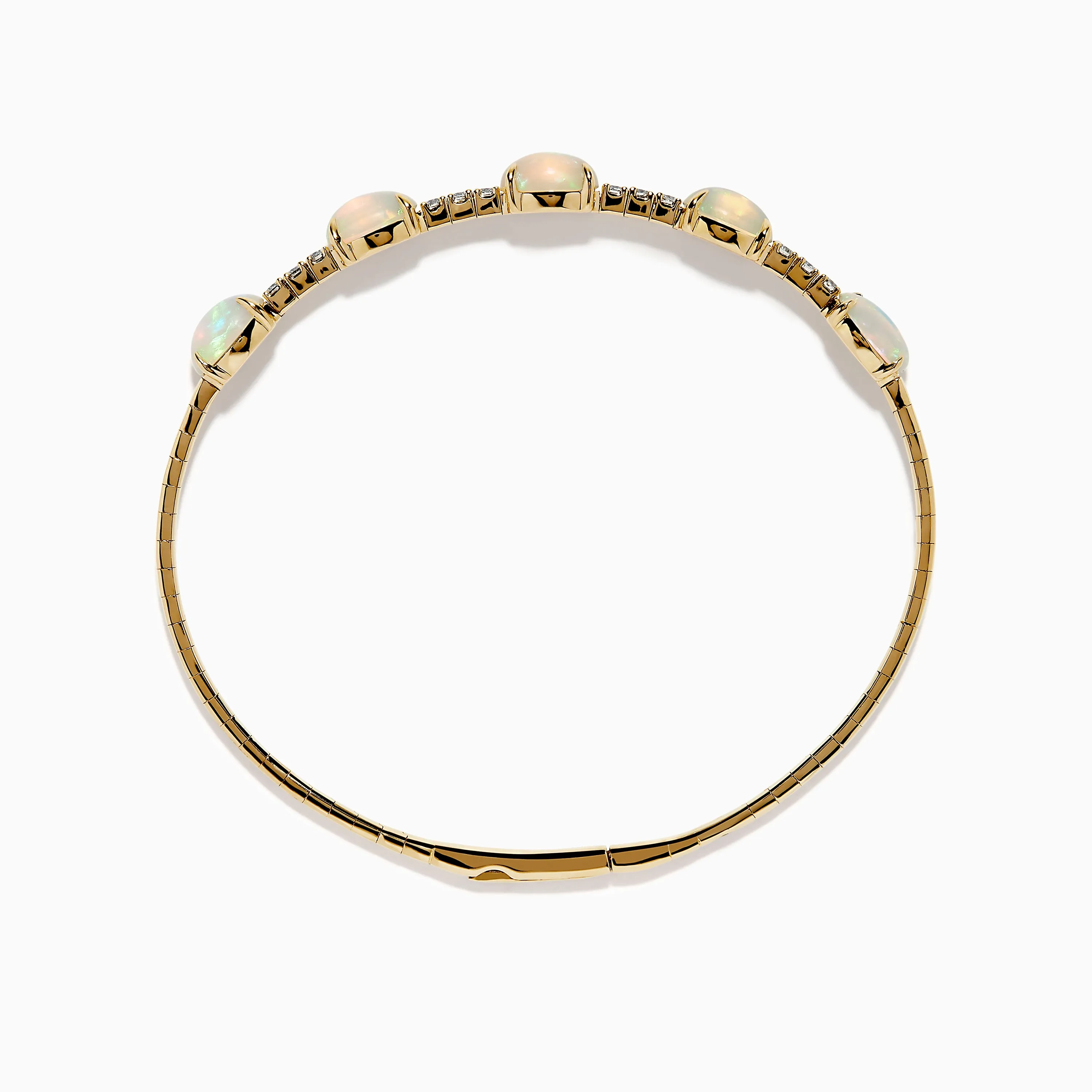 Aurora 14K Yellow Gold Opal and Diamond Flexible Bangle sold by Effy product image thumbnail 3