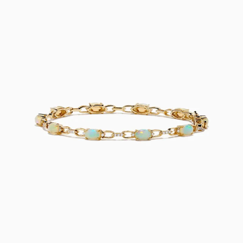 Aurora 14K Yellow Gold Opal and Diamond Bracelet sold by Effy