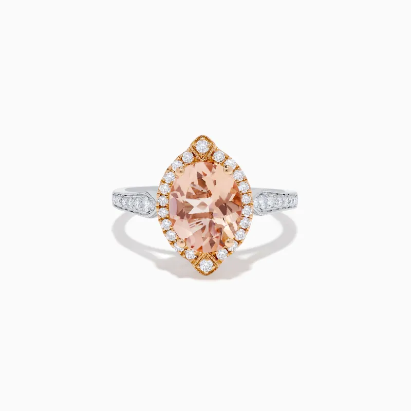 Blush 14K Two-Tone Gold Morganite and Diamond Ring sold by Effy