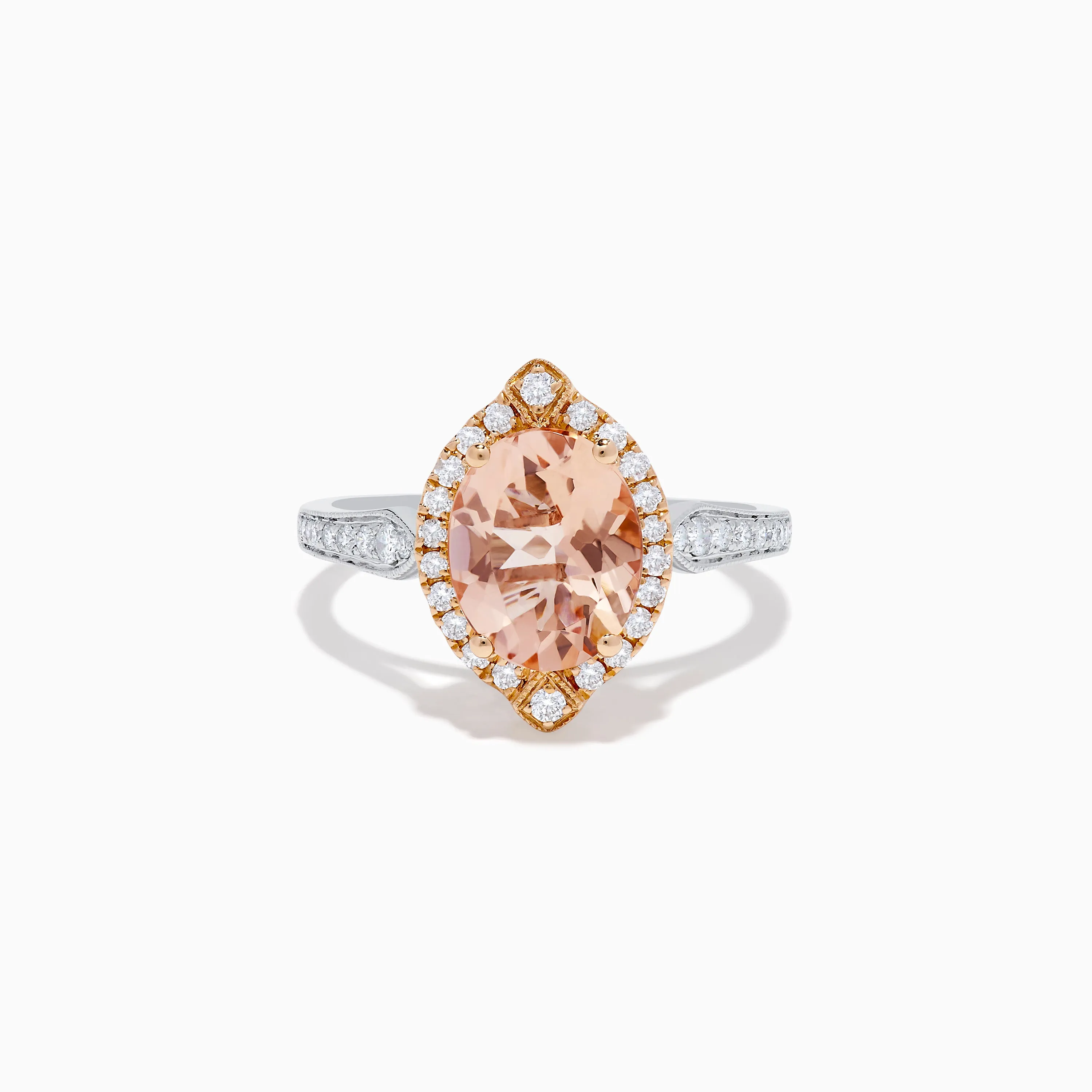 Blush 14K Two-Tone Gold Morganite and Diamond Ring sold by Effy