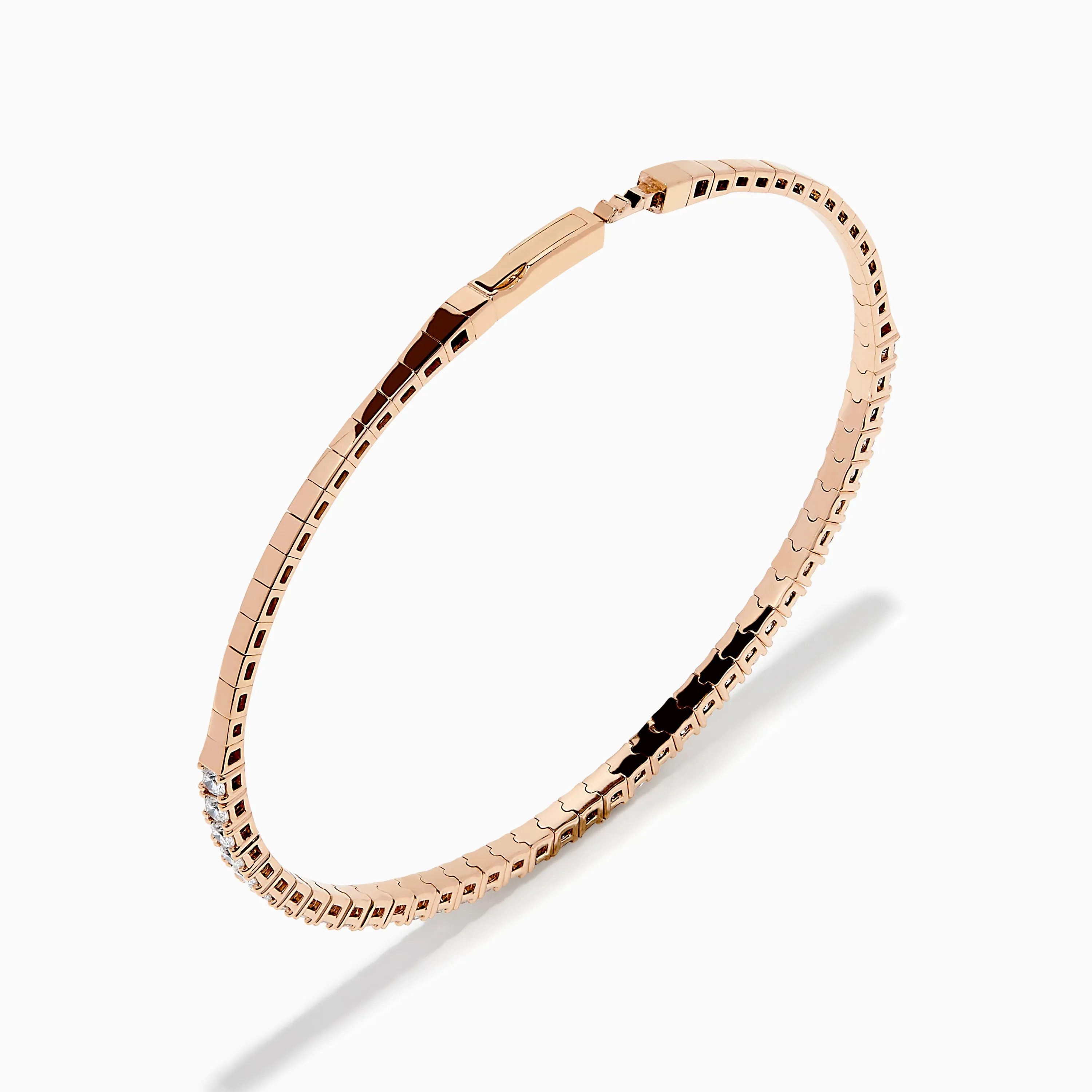Pave Rose 14K Rose Gold Flexible Diamond Bangle sold by Effy product image thumbnail 2