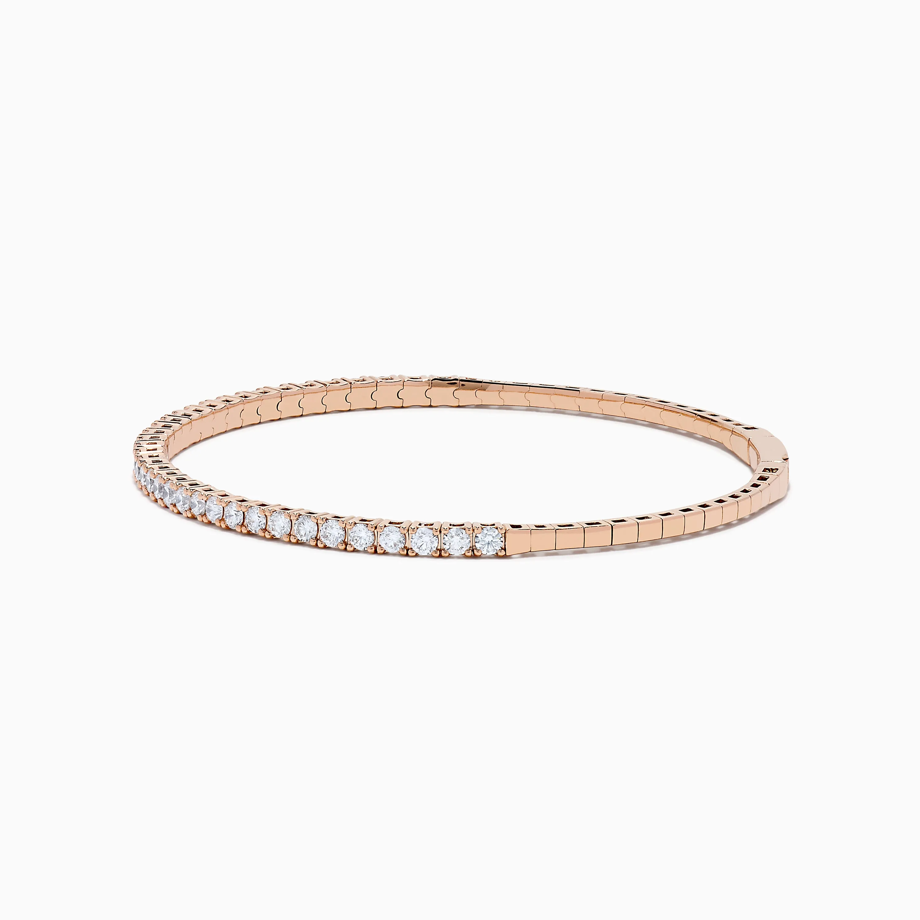 Pave Rose 14K Rose Gold Flexible Diamond Bangle sold by Effy product image thumbnail 4