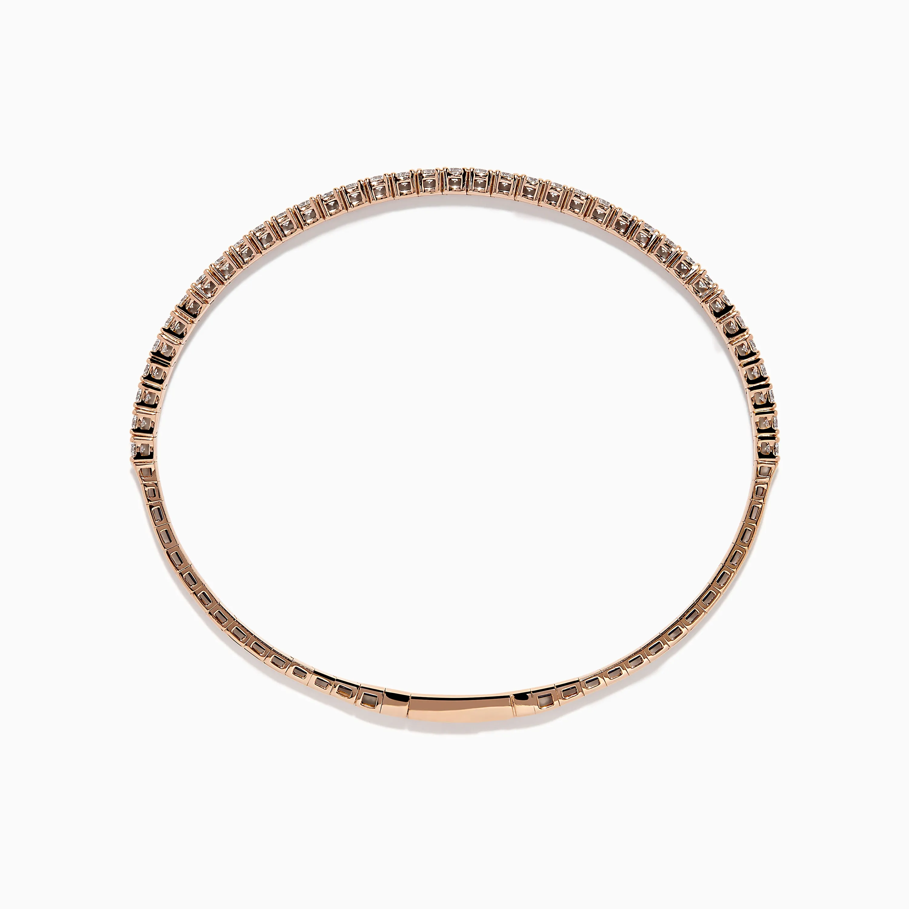 Pave Rose 14K Rose Gold Flexible Diamond Bangle sold by Effy product image thumbnail 3