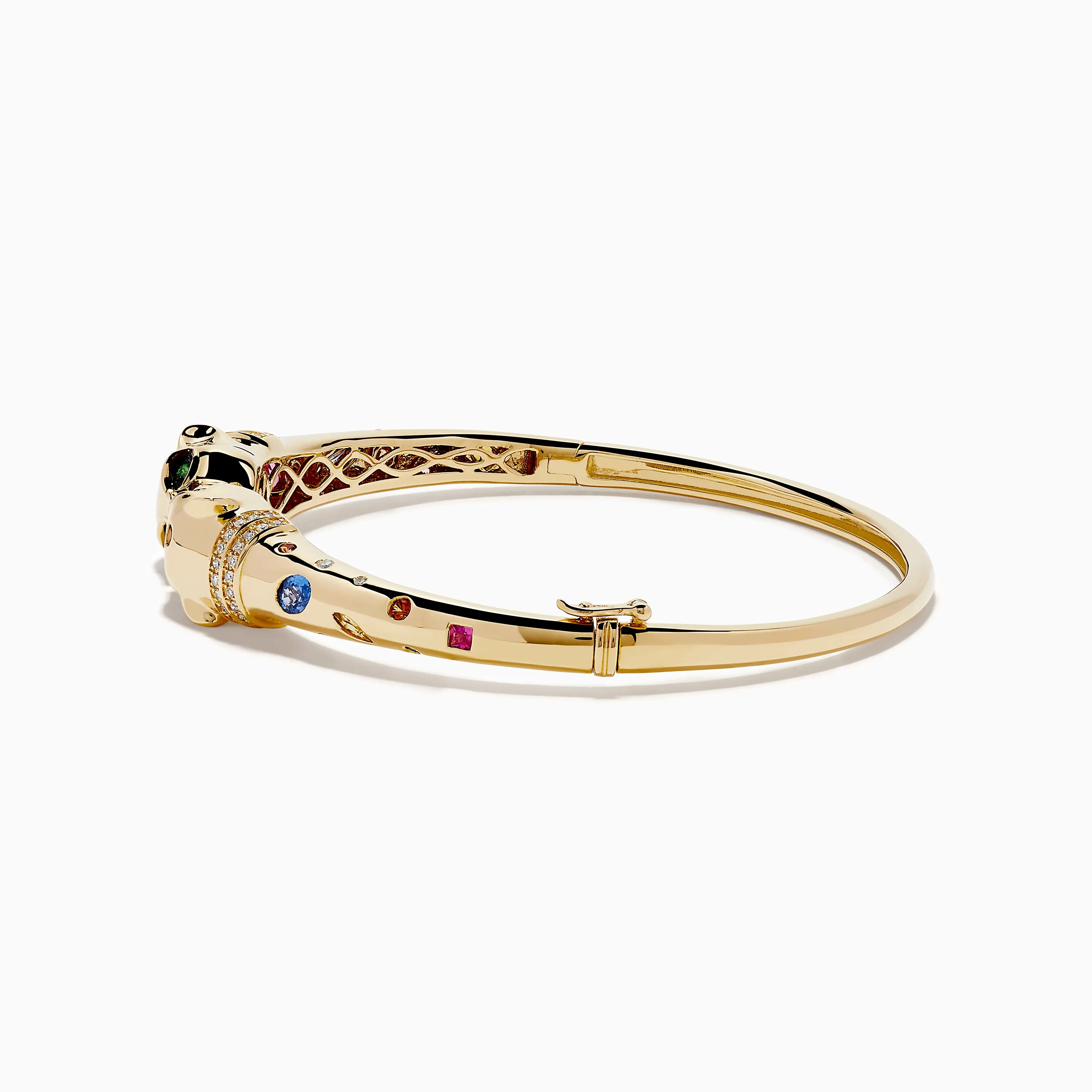 Signature 14K Yellow Gold Multi Sapphire and Diamond Panther Bangle sold by Effy product image thumbnail 4