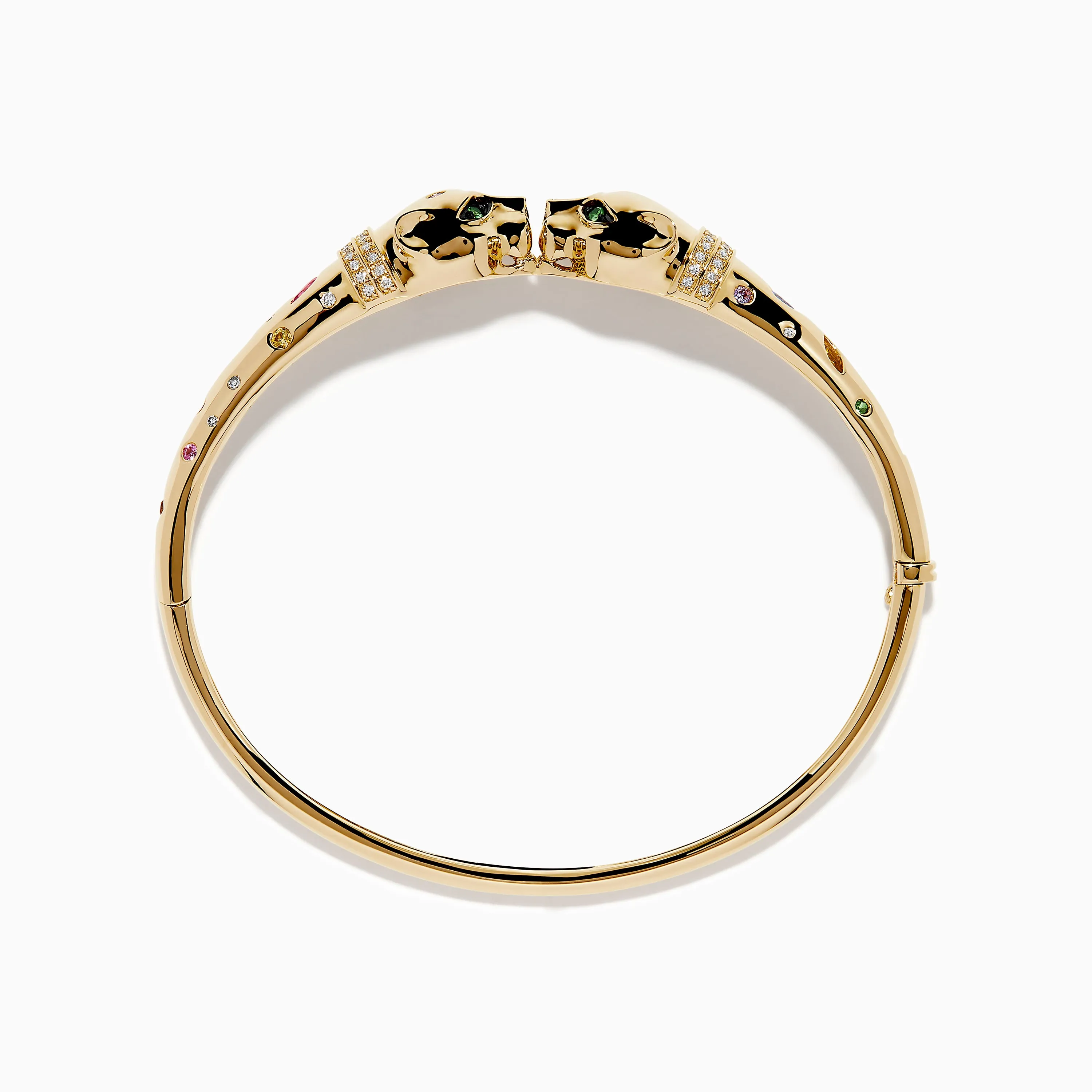 Signature 14K Yellow Gold Multi Sapphire and Diamond Panther Bangle sold by Effy product image thumbnail 3
