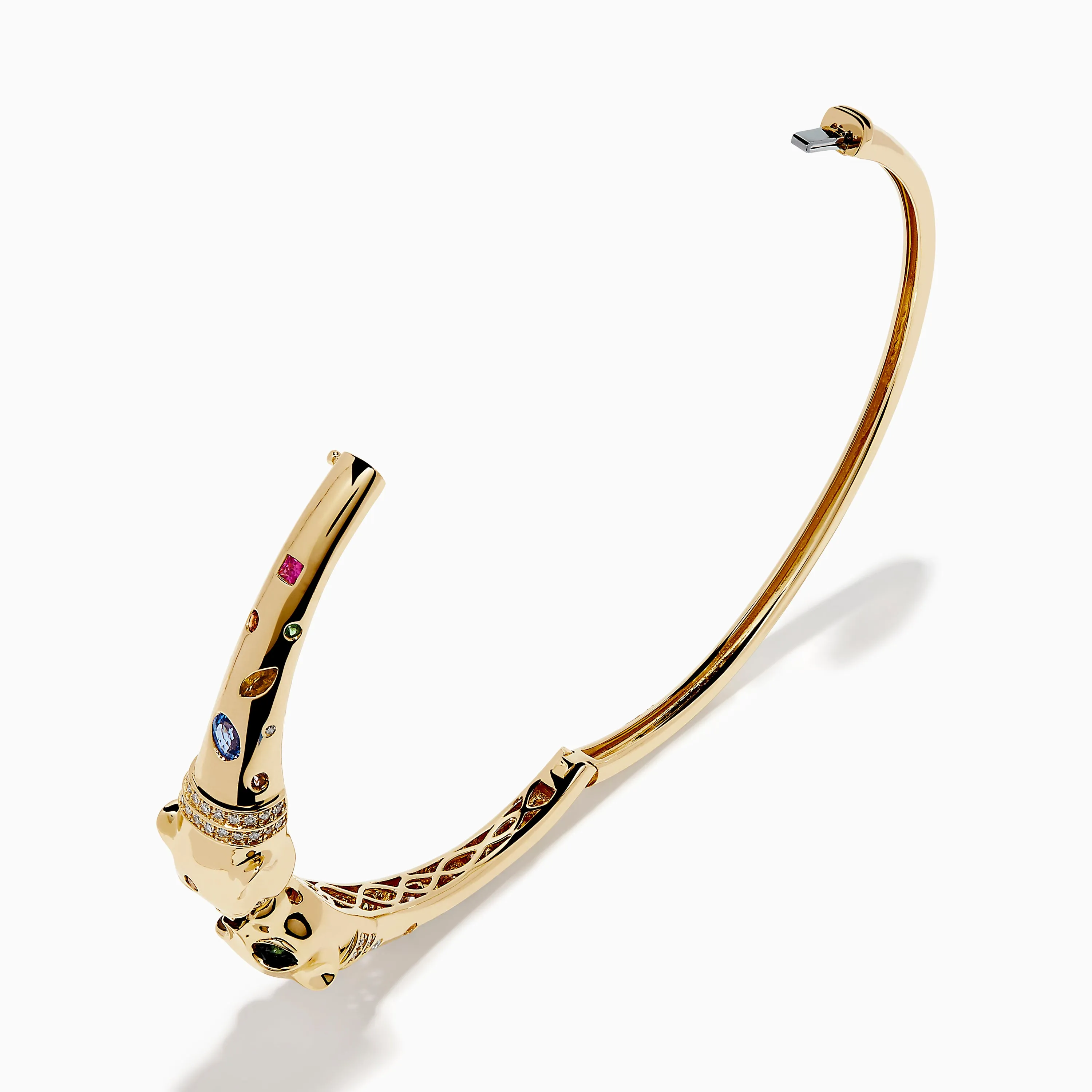 Signature 14K Yellow Gold Multi Sapphire and Diamond Panther Bangle sold by Effy product image thumbnail 2