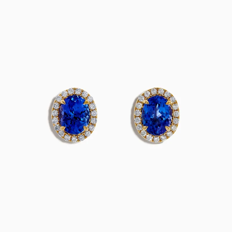 Nahla 14K Yellow Gold Tanzanite and Diamond Stud Earrings sold by Effy