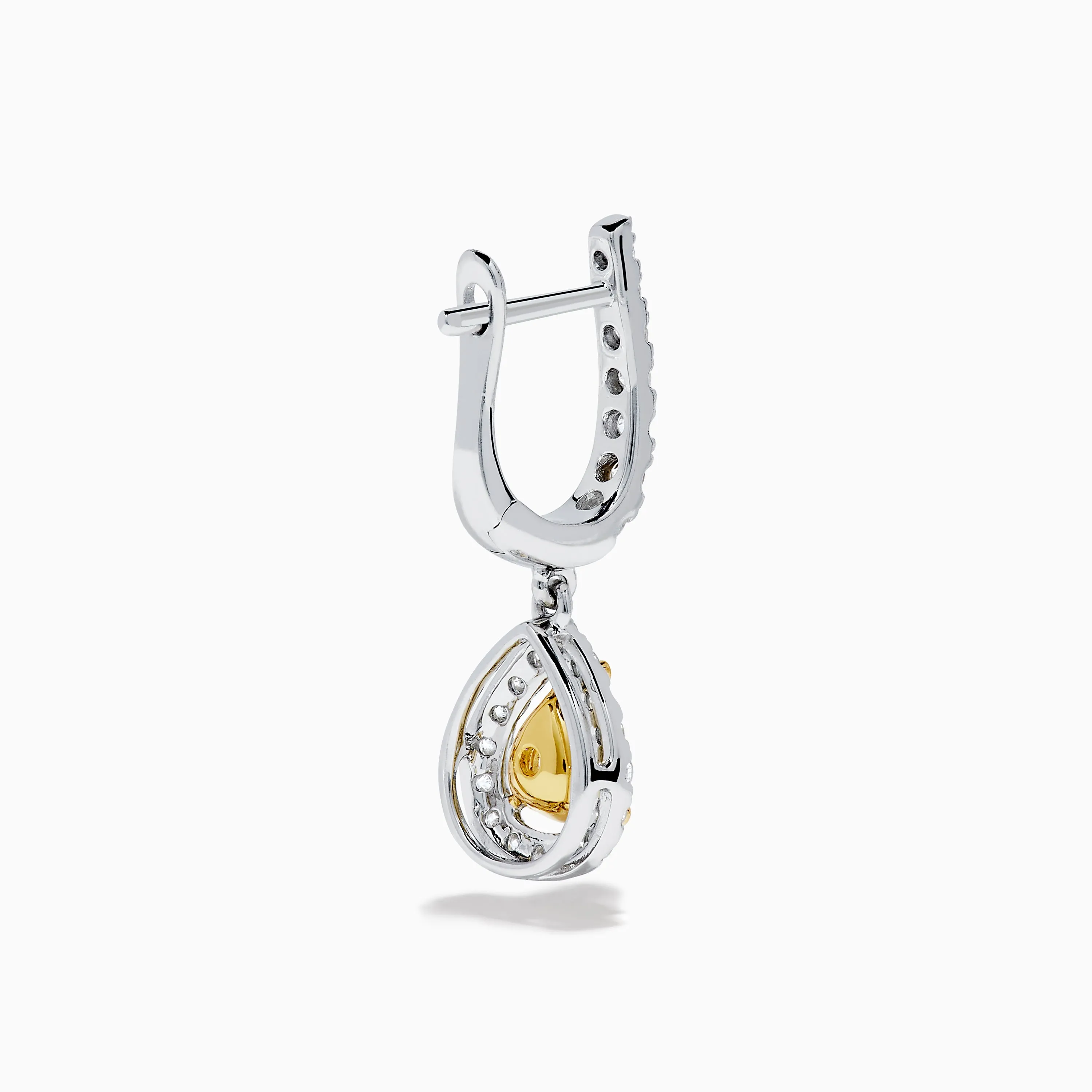 18K Two Tone Gold White and Yellow Diamond Drop Earrings sold by Effy product image thumbnail 4