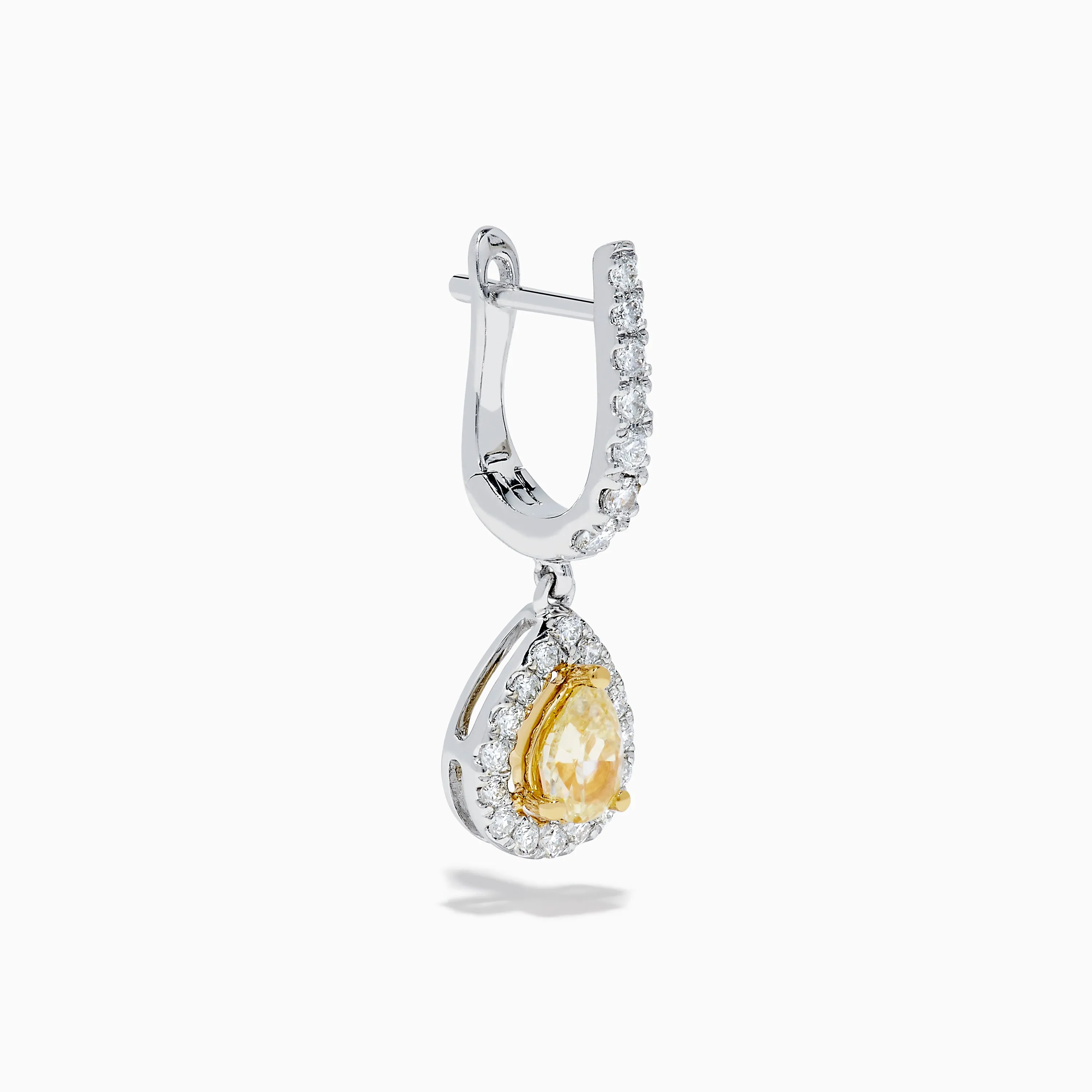 18K Two Tone Gold White and Yellow Diamond Drop Earrings sold by Effy product image thumbnail 3