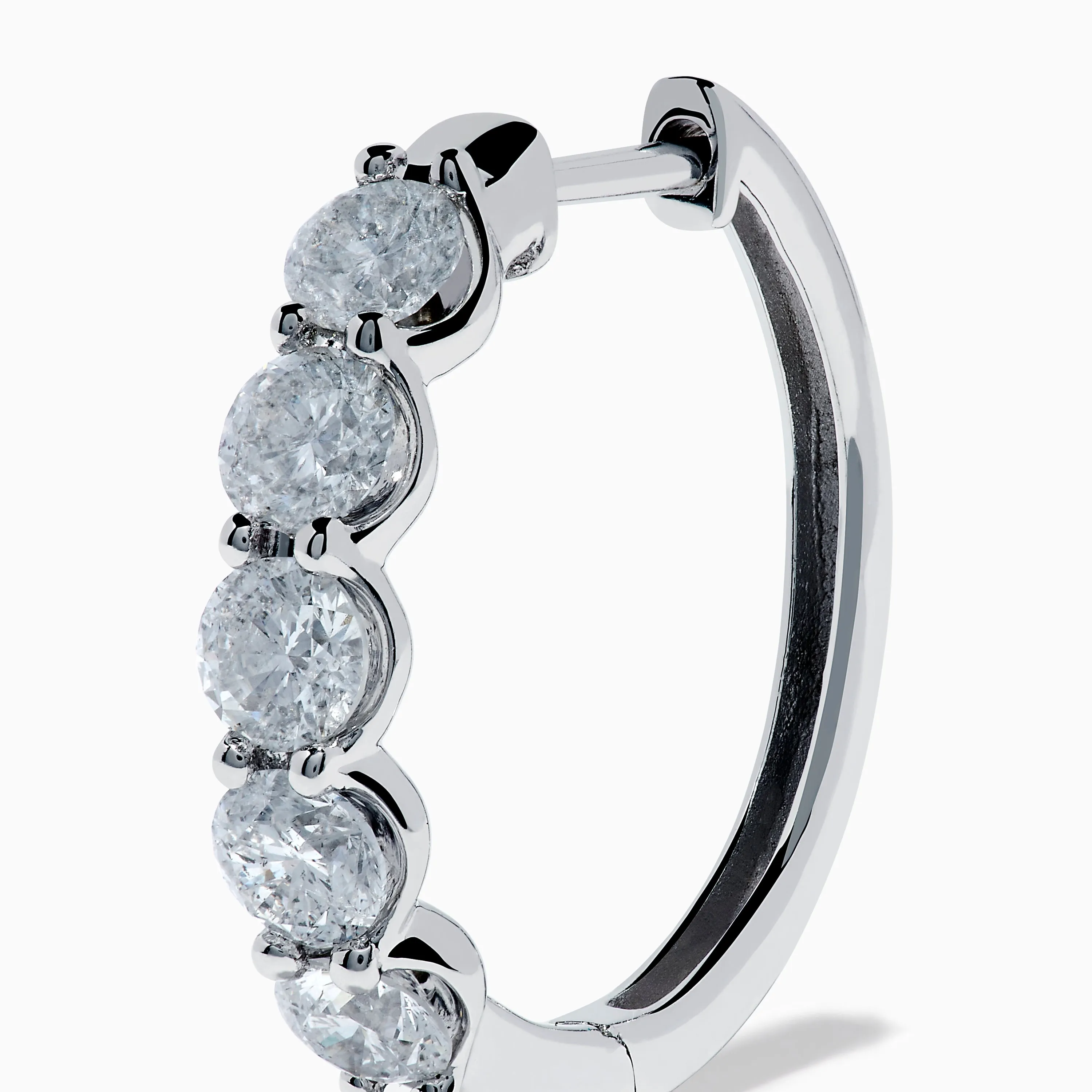 Classique 14K White Gold Diamond Hoop Earrings sold by Effy product image thumbnail 2