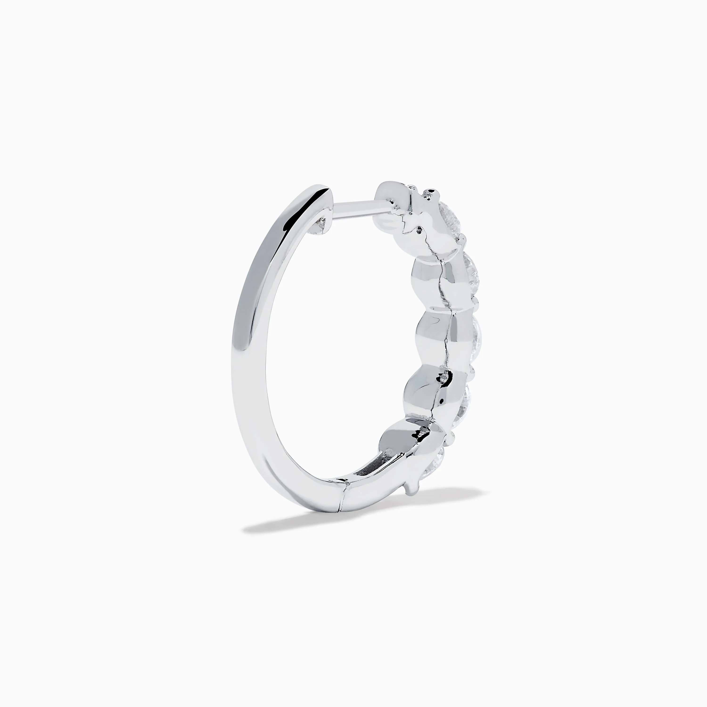 Classique 14K White Gold Diamond Hoop Earrings sold by Effy product image thumbnail 4
