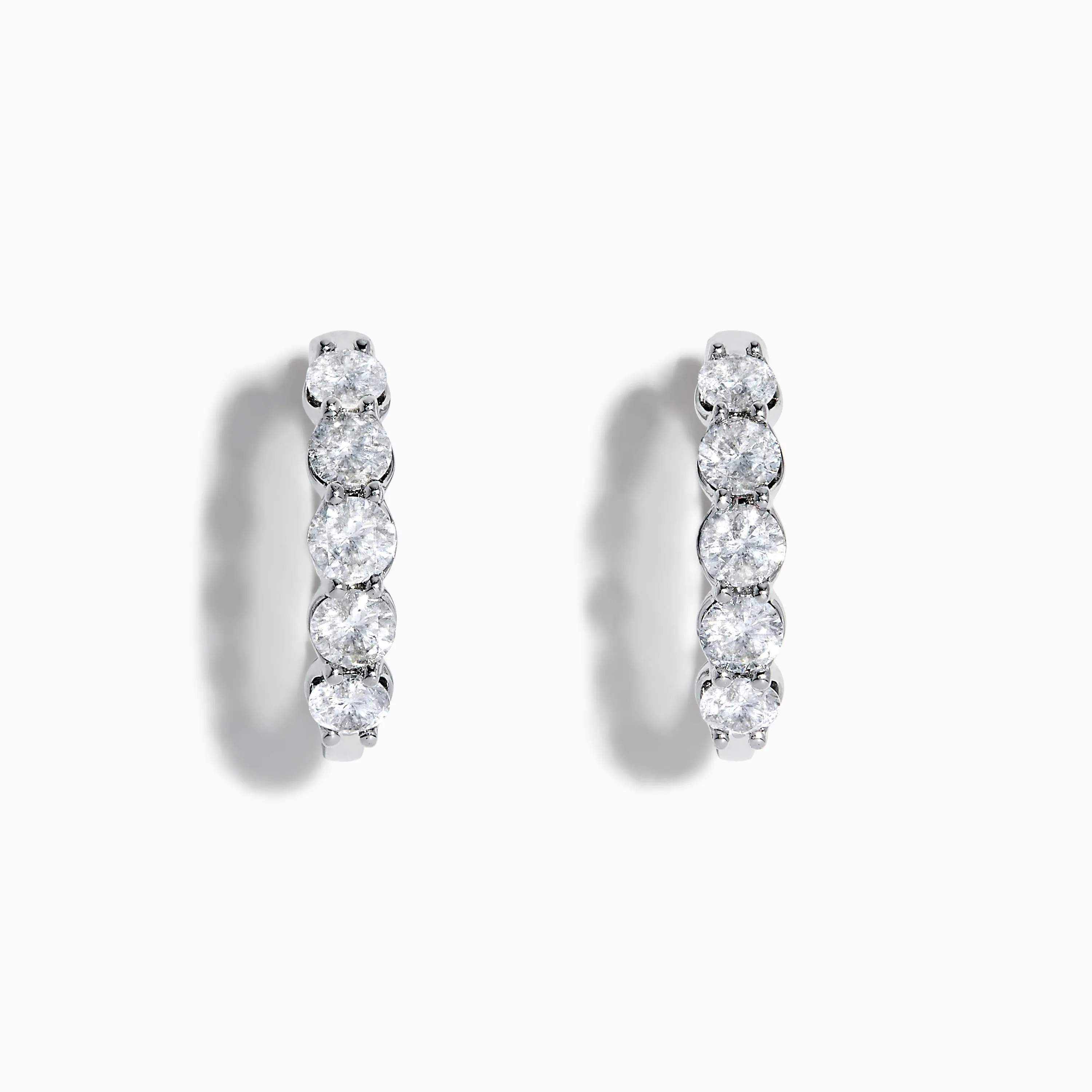 Classique 14K White Gold Diamond Hoop Earrings sold by Effy