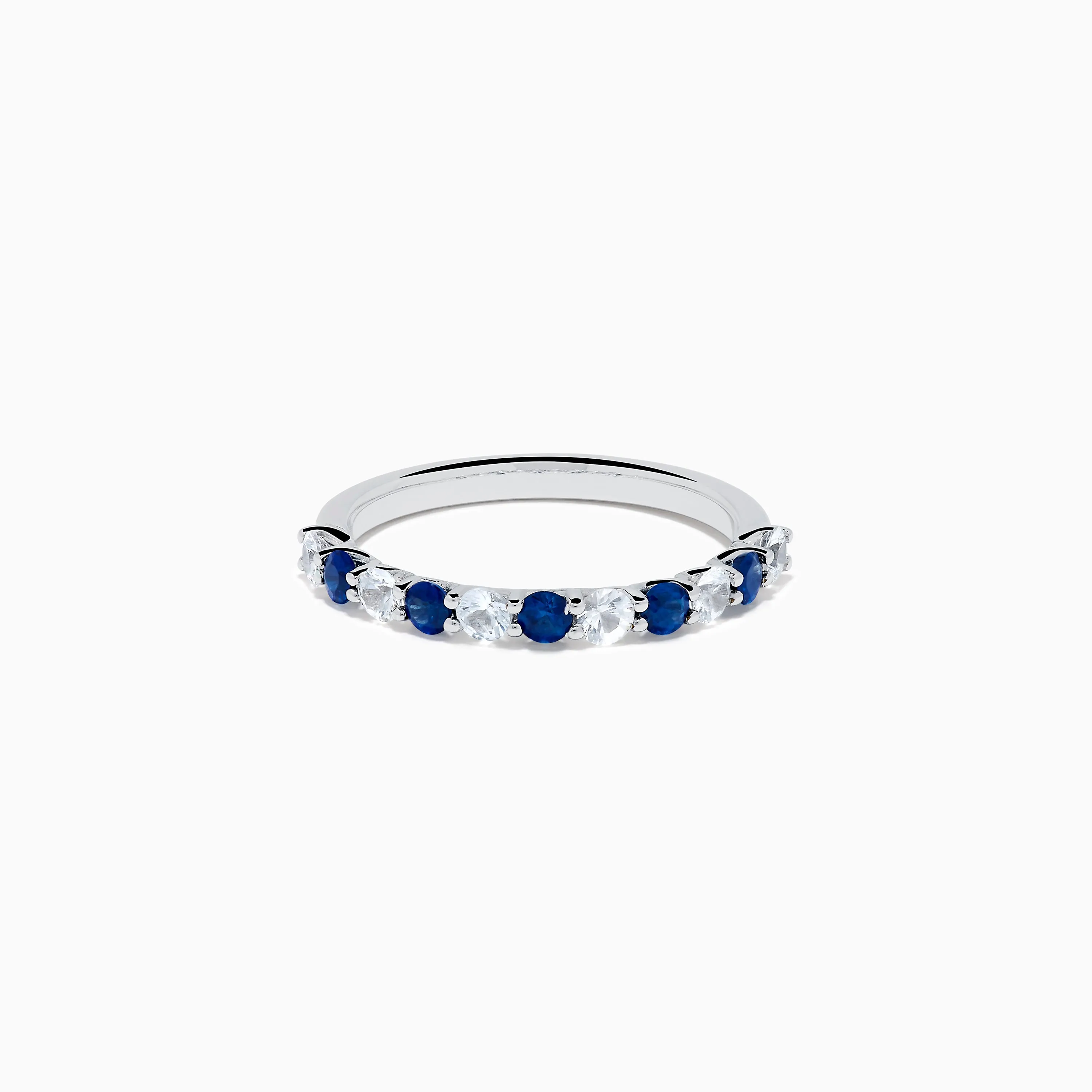 Royale Bleu 14K White Gold Blue and White Sapphire Band Ring sold by Effy