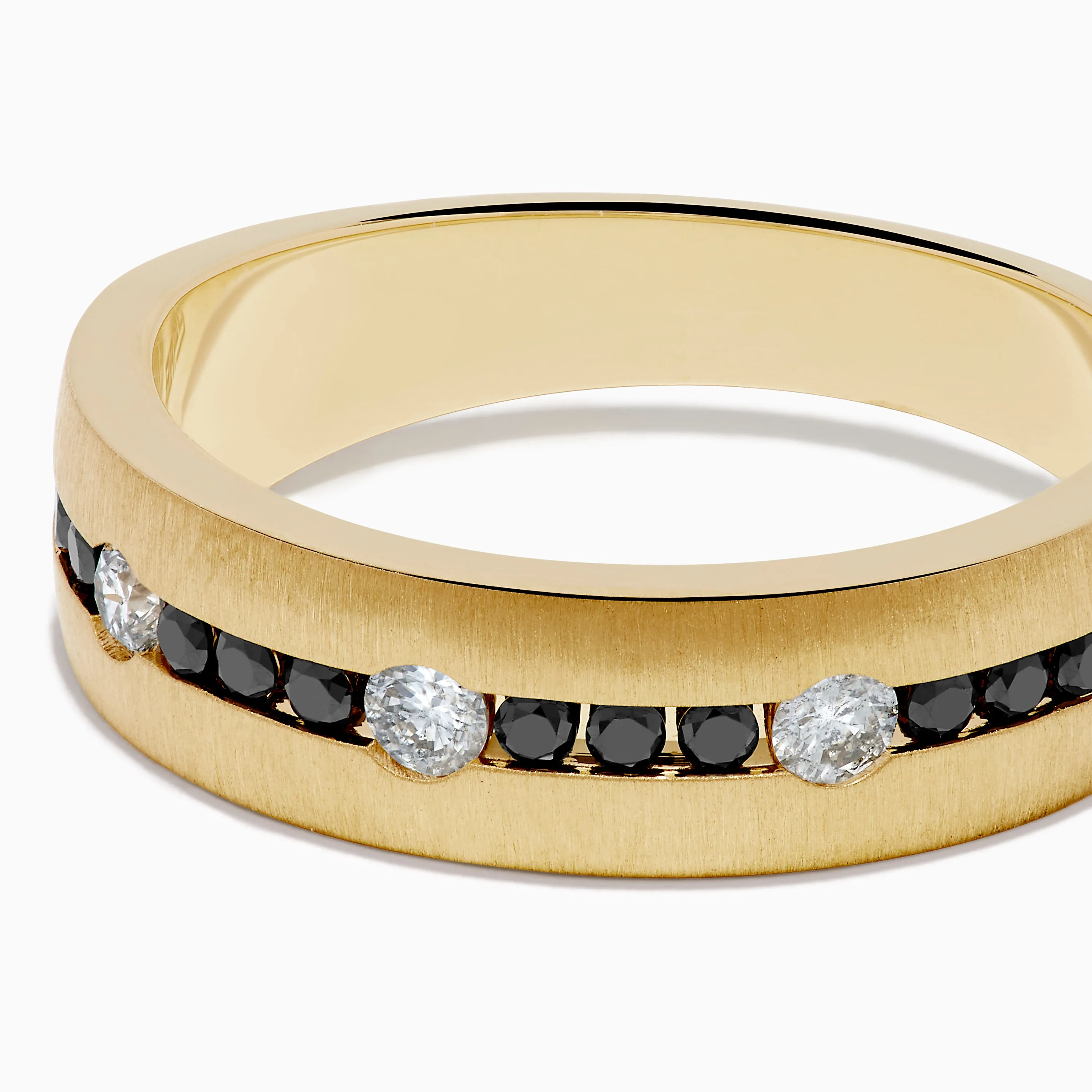 Men's 14K Yellow Gold White and Black Diamond Band Ring sold by Effy product image thumbnail 2