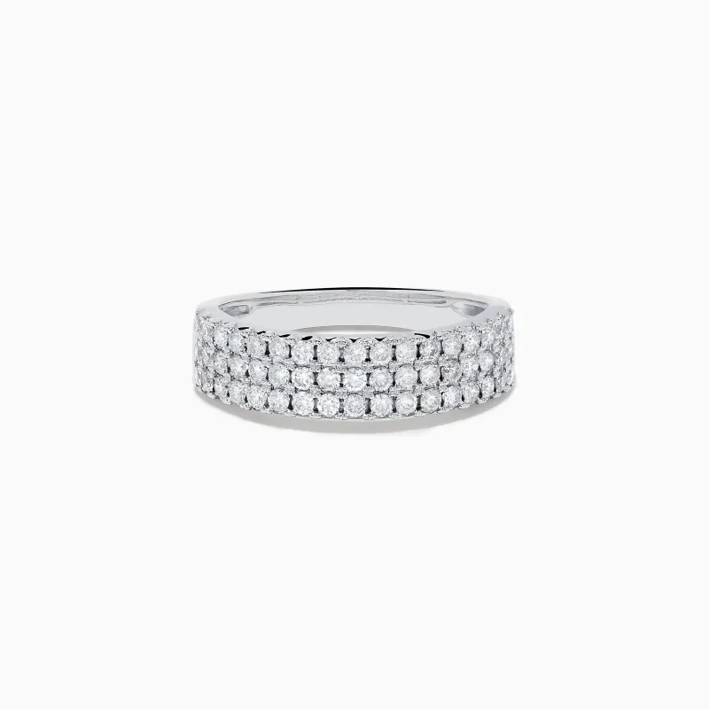 Pave Classica 14K White Gold Diamond Band Ring sold by Effy