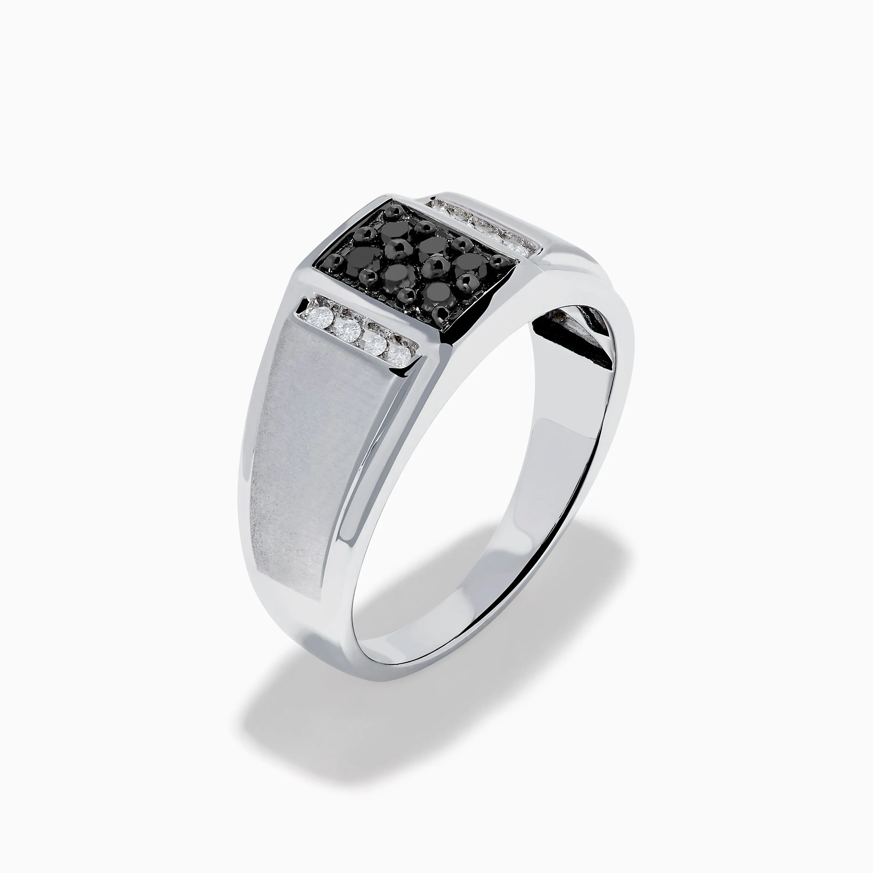 Men's 14K White Gold White and Black Diamond Ring sold by Effy product image thumbnail 4