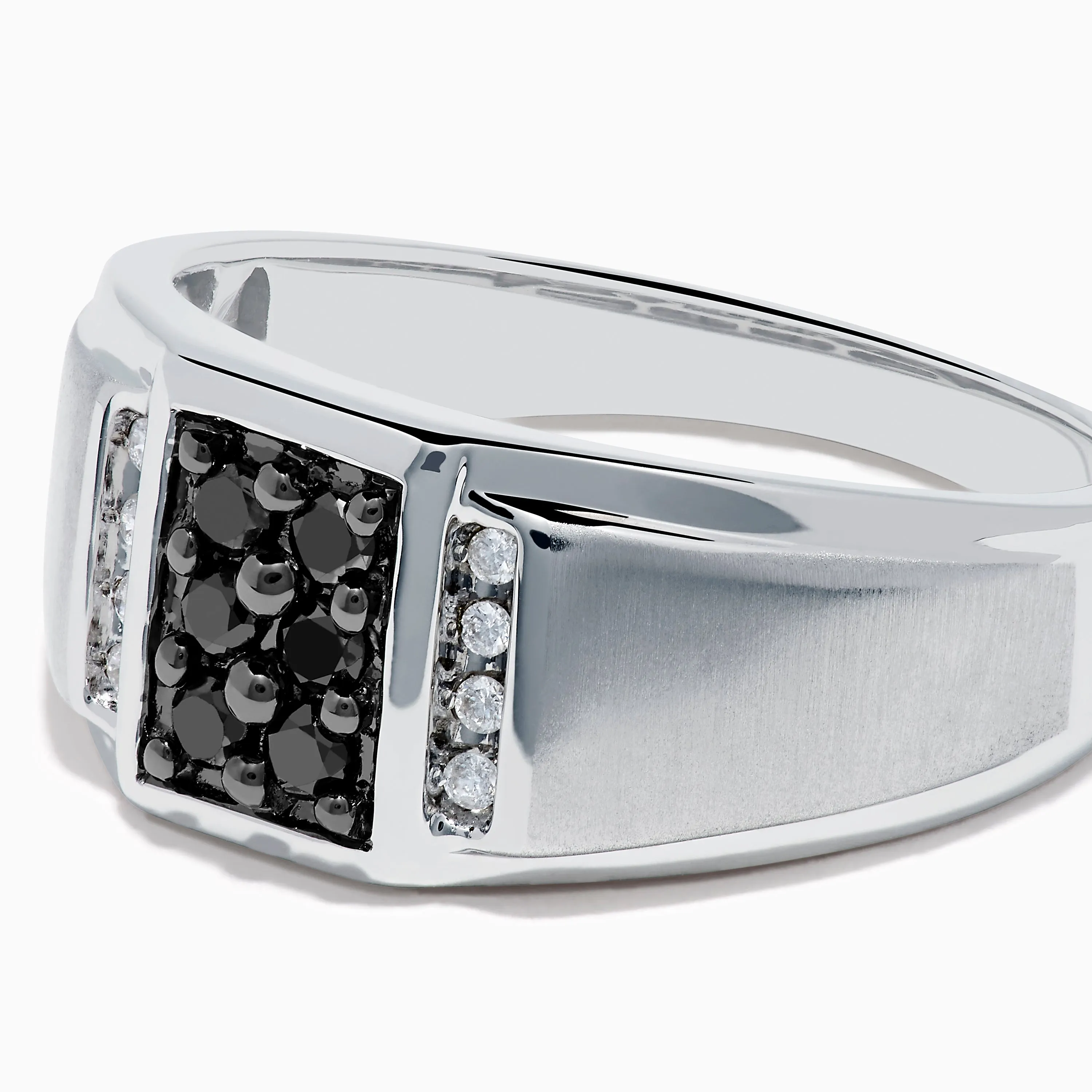 Men's 14K White Gold White and Black Diamond Ring sold by Effy product image thumbnail 2