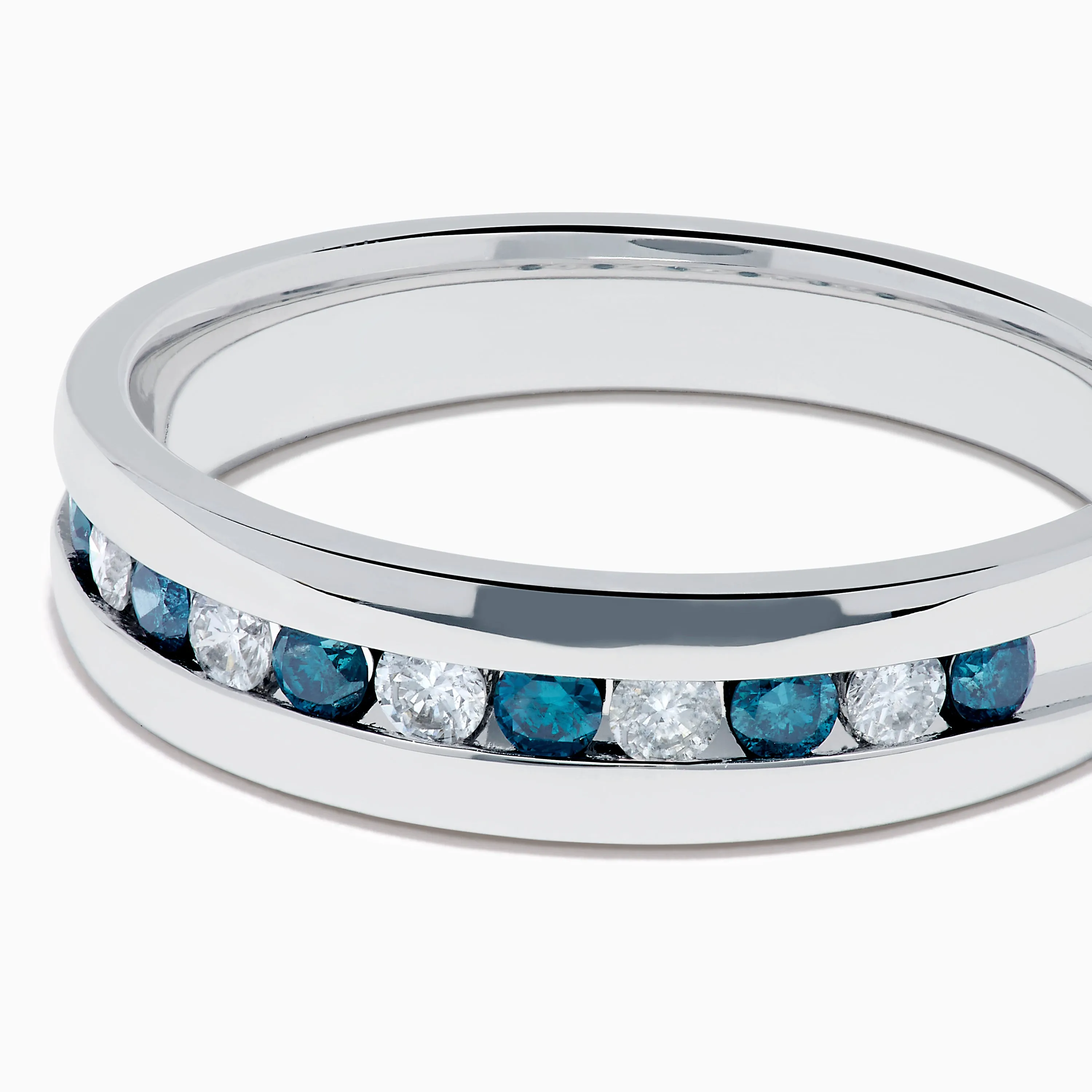 Men's Bella Bleu 14K White Gold White and Blue Diamond Ring sold by Effy product image thumbnail 2
