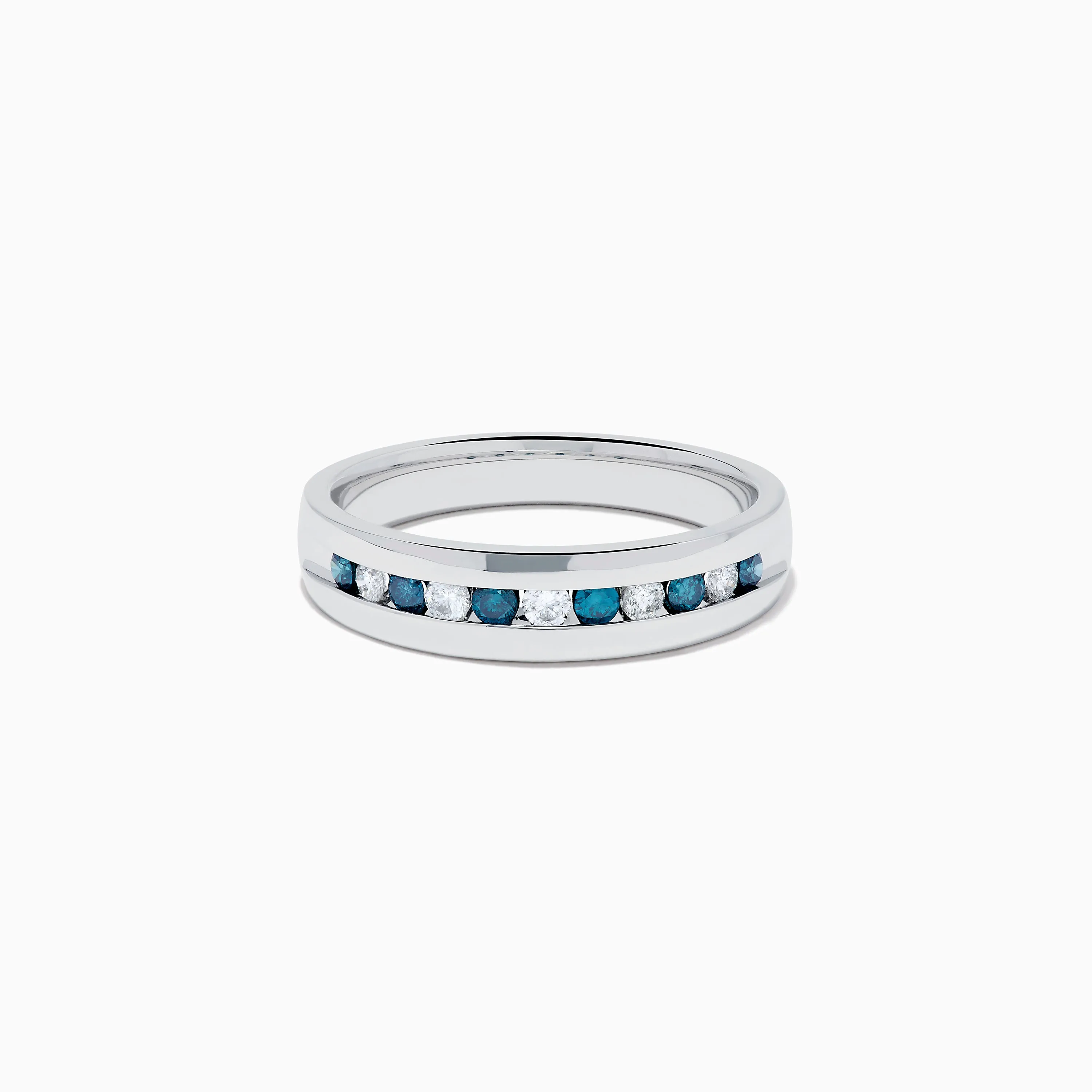 Men's Bella Bleu 14K White Gold White and Blue Diamond Ring sold by Effy