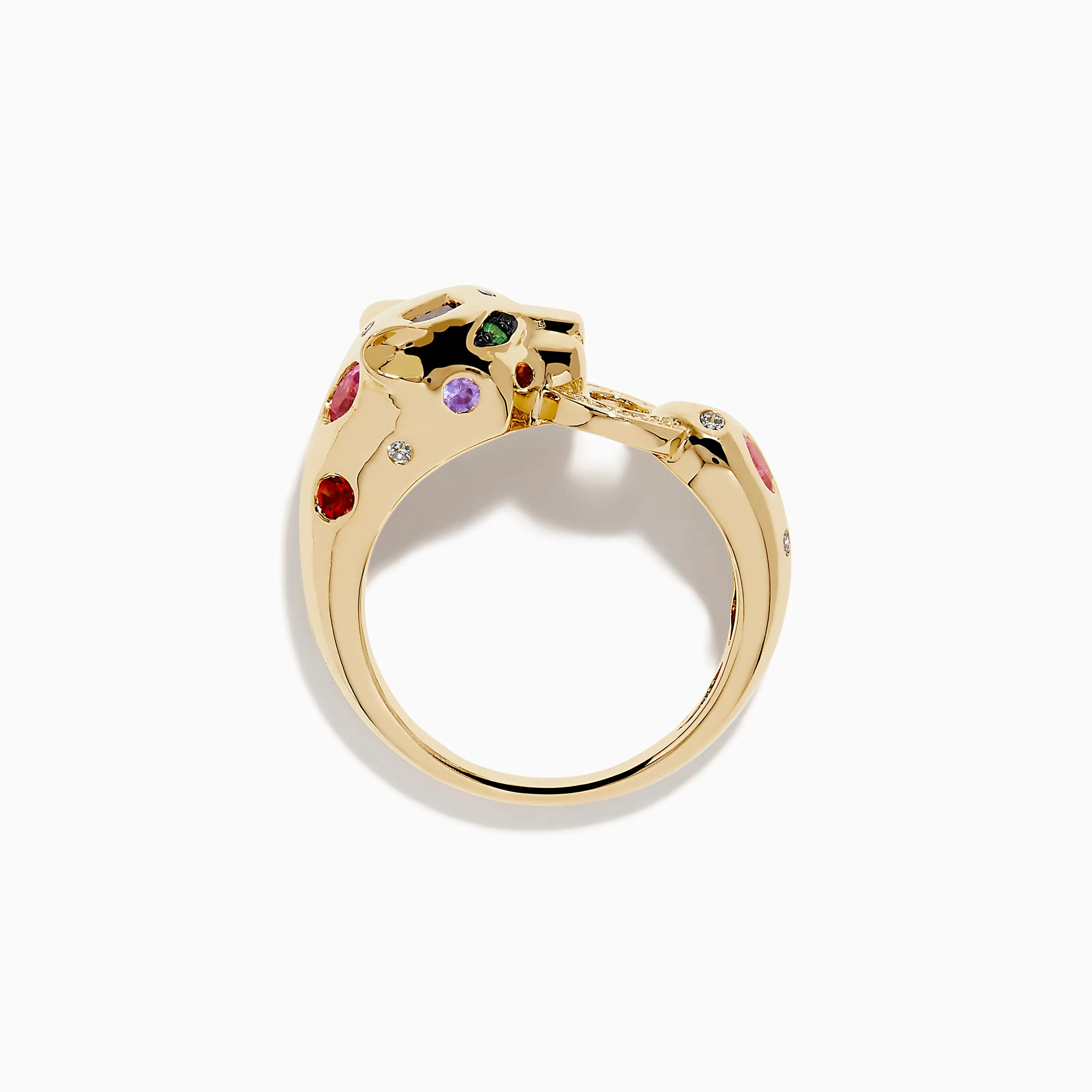 Signature 14K Yellow Gold Multi Sapphire and Diamond Panther Ring sold by Effy product image thumbnail 3
