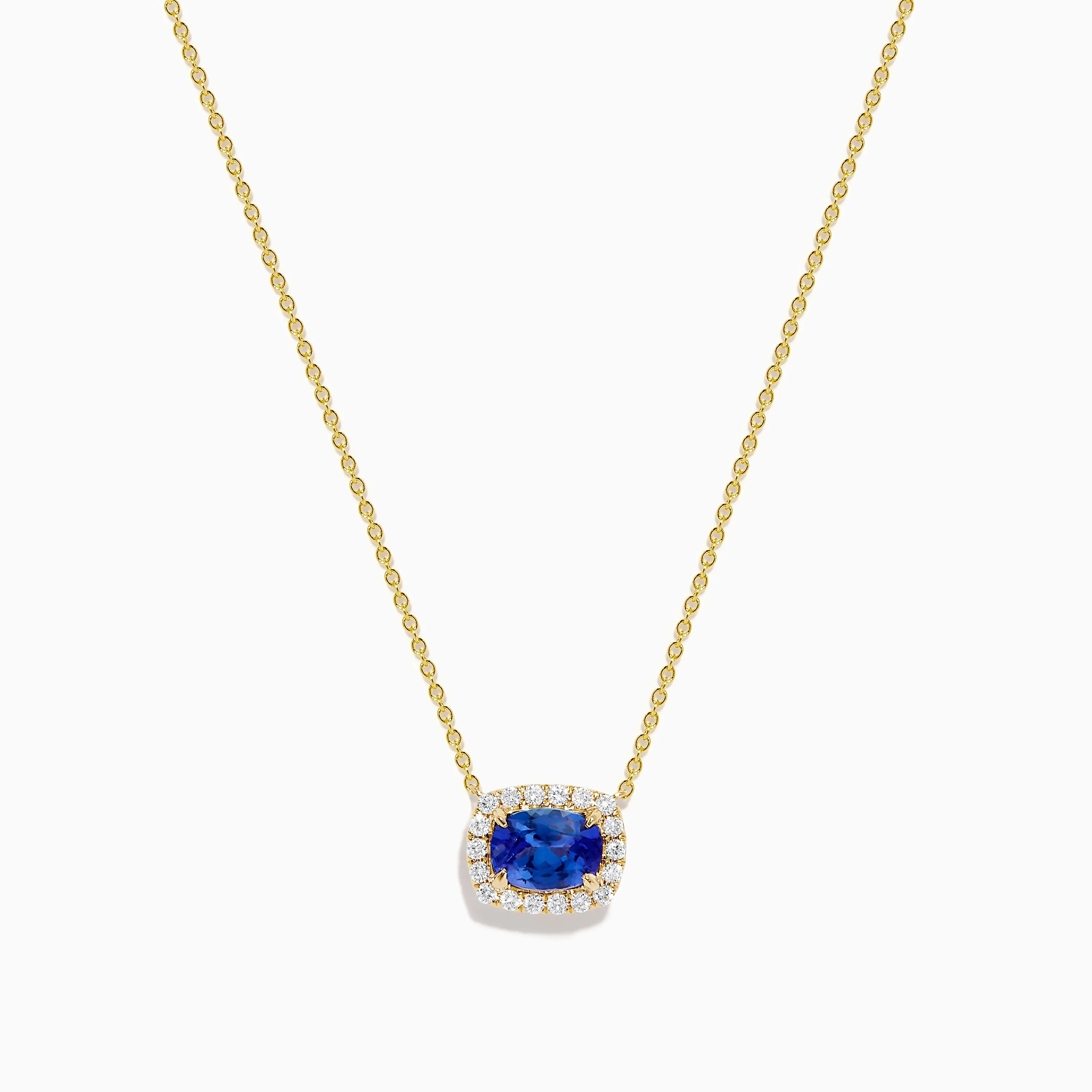 Nahla 14K White Gold Tanzanite and Diamond Halo Necklace sold by Effy