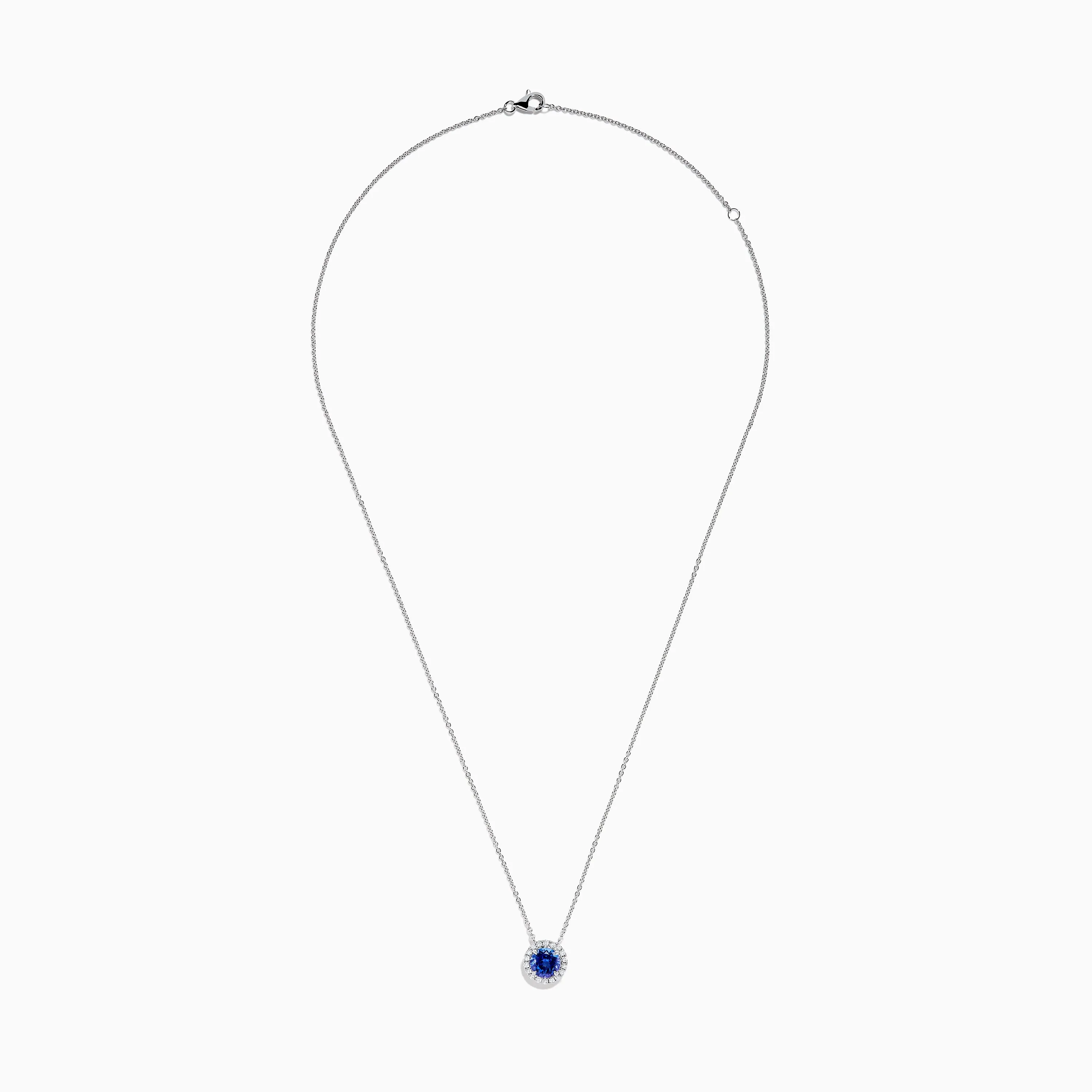 Nahla 14K White Gold Tanzanite and Diamond Halo Necklace sold by Effy product image thumbnail 3