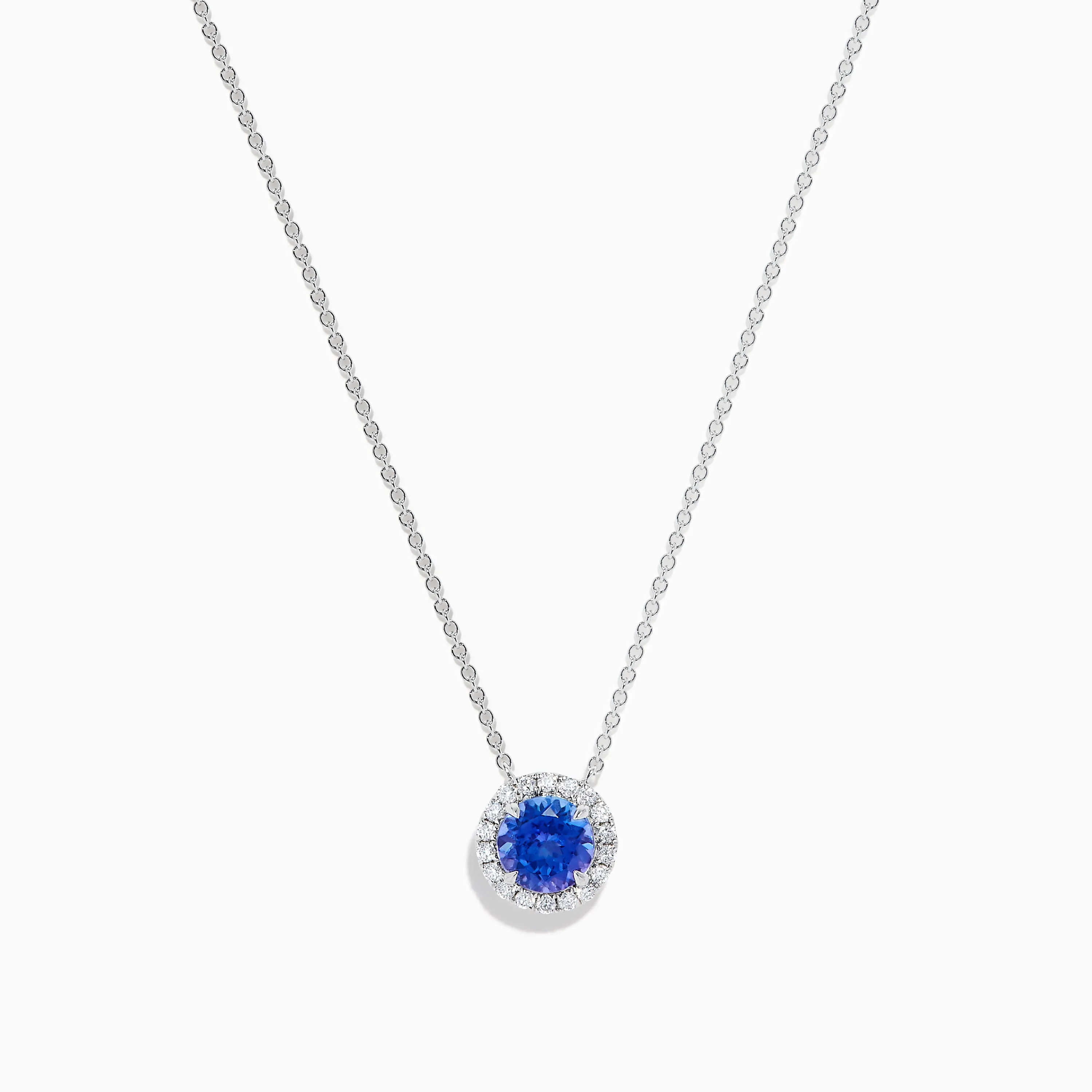 Nahla 14K White Gold Tanzanite and Diamond Halo Necklace sold by Effy