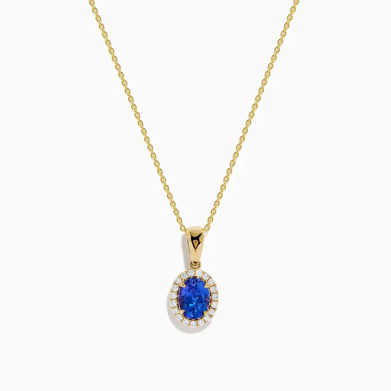 Nahla 14K Yellow Gold Oval Tanzanite and Diamond Pendant sold by Effy