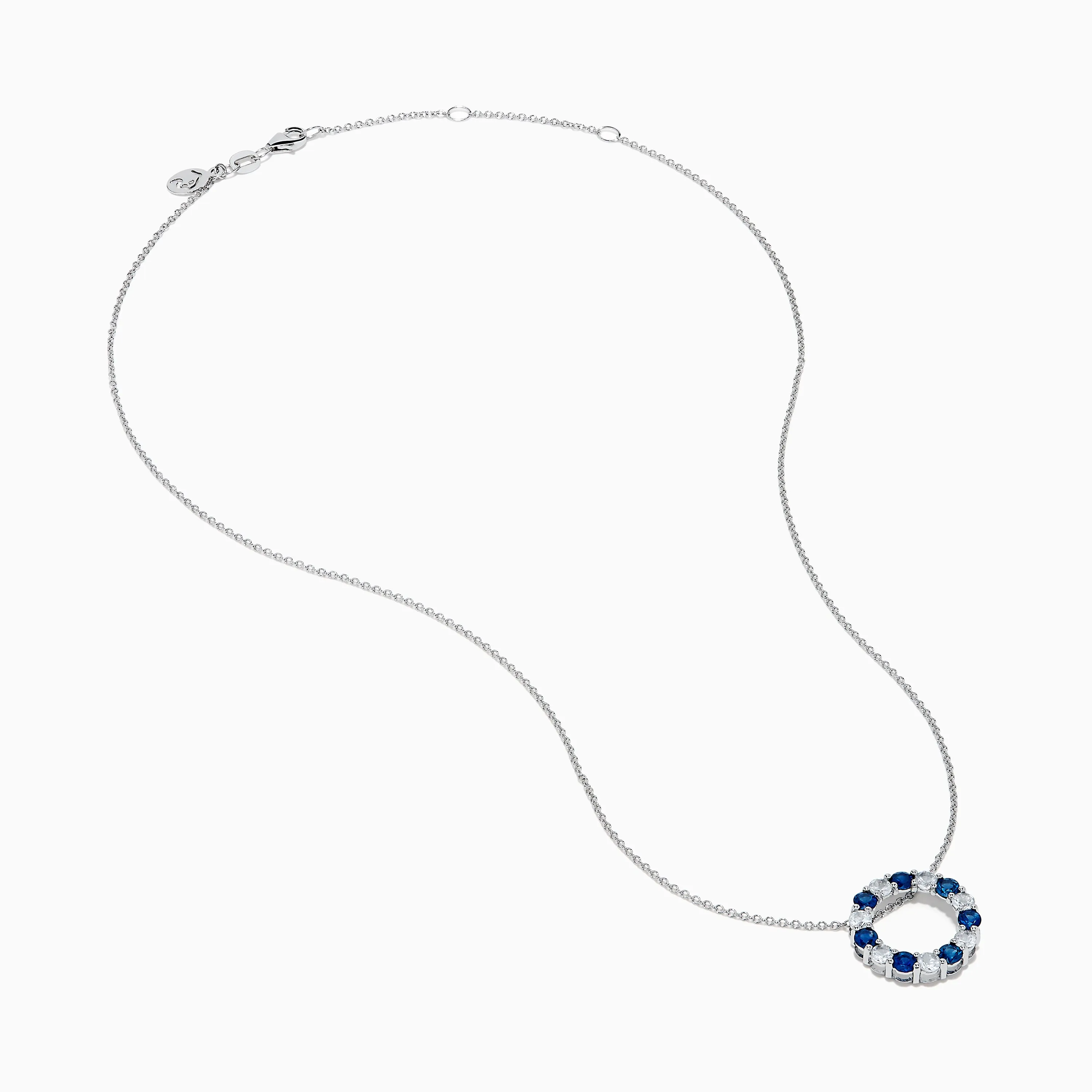 Royale Bleu 14K White Gold White and Blue Sapphire Eternity Pendant sold by Effy product image thumbnail 2