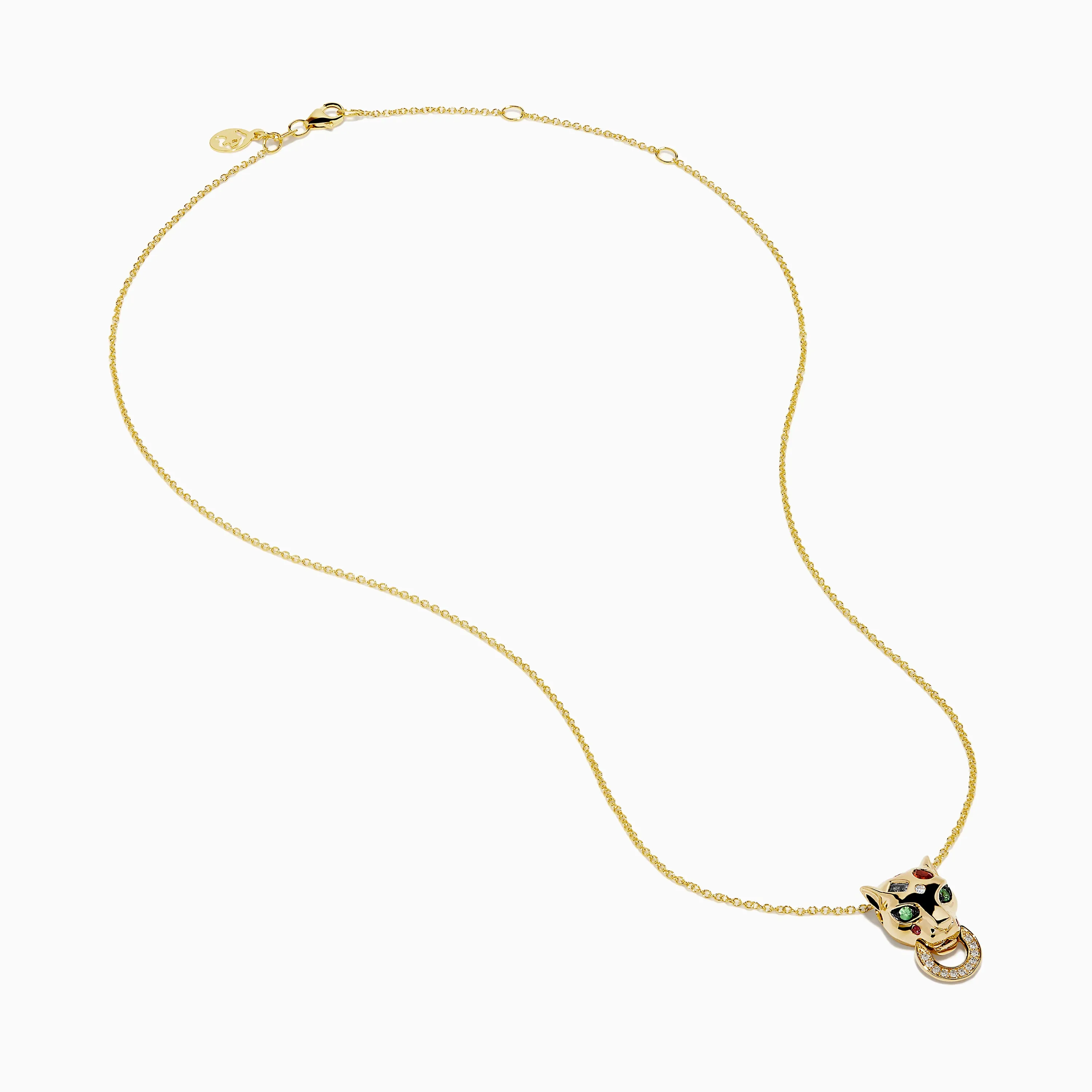 Signature 14K Yellow Gold Multi Sapphire and Diamond Panther Pendant sold by Effy product image thumbnail 2