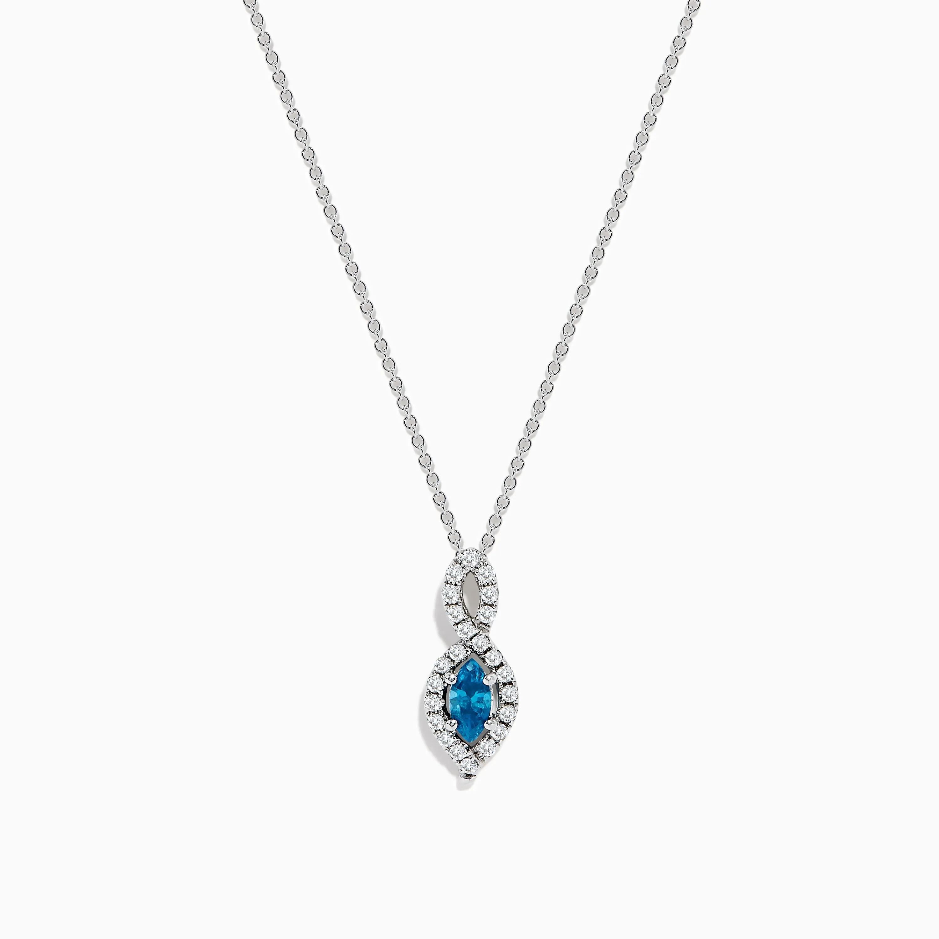 Bella Bleu 14K Rose Gold Blue and White Diamond Pendant sold by Effy